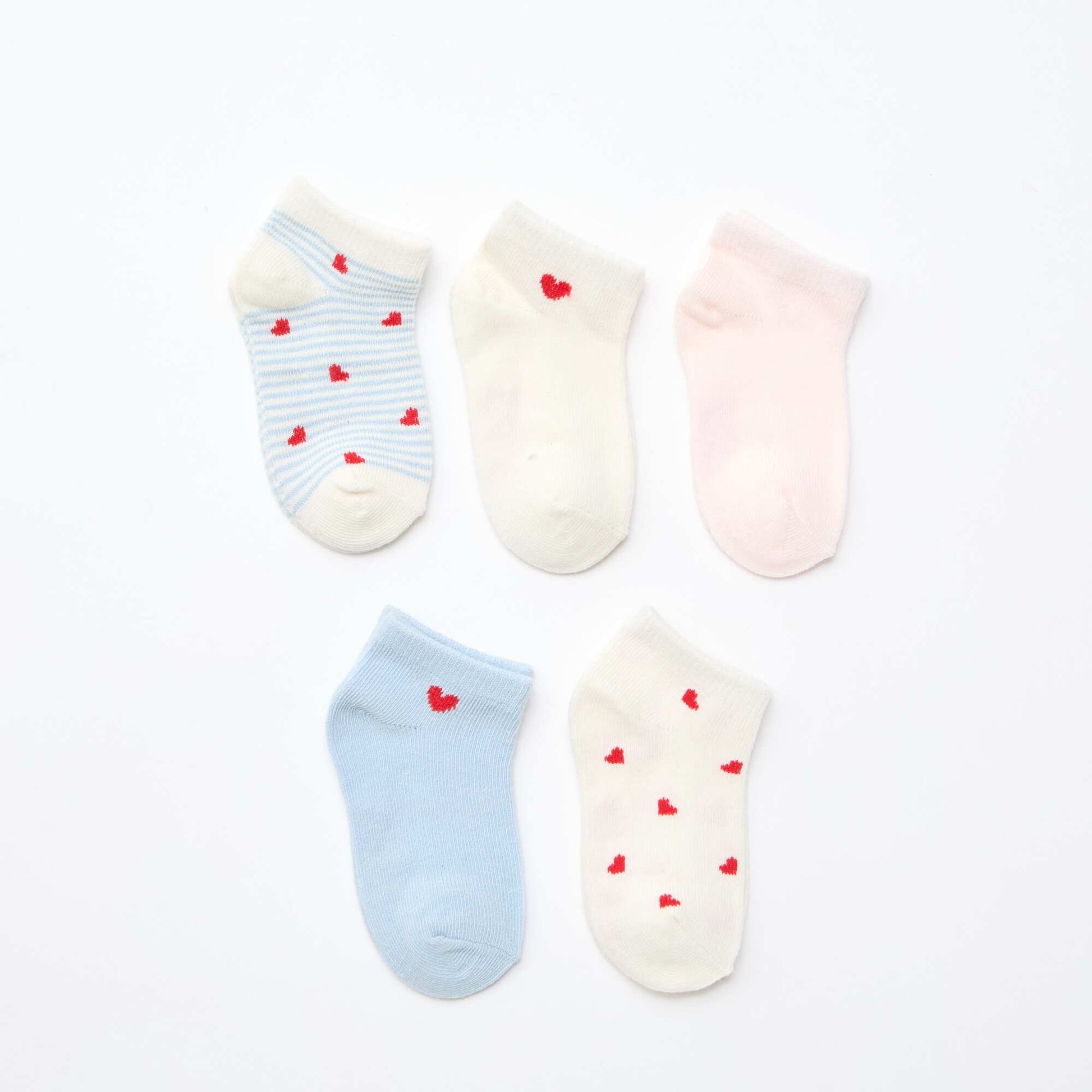 - Lot de 5 paires de chaussettes invisibles BLEU