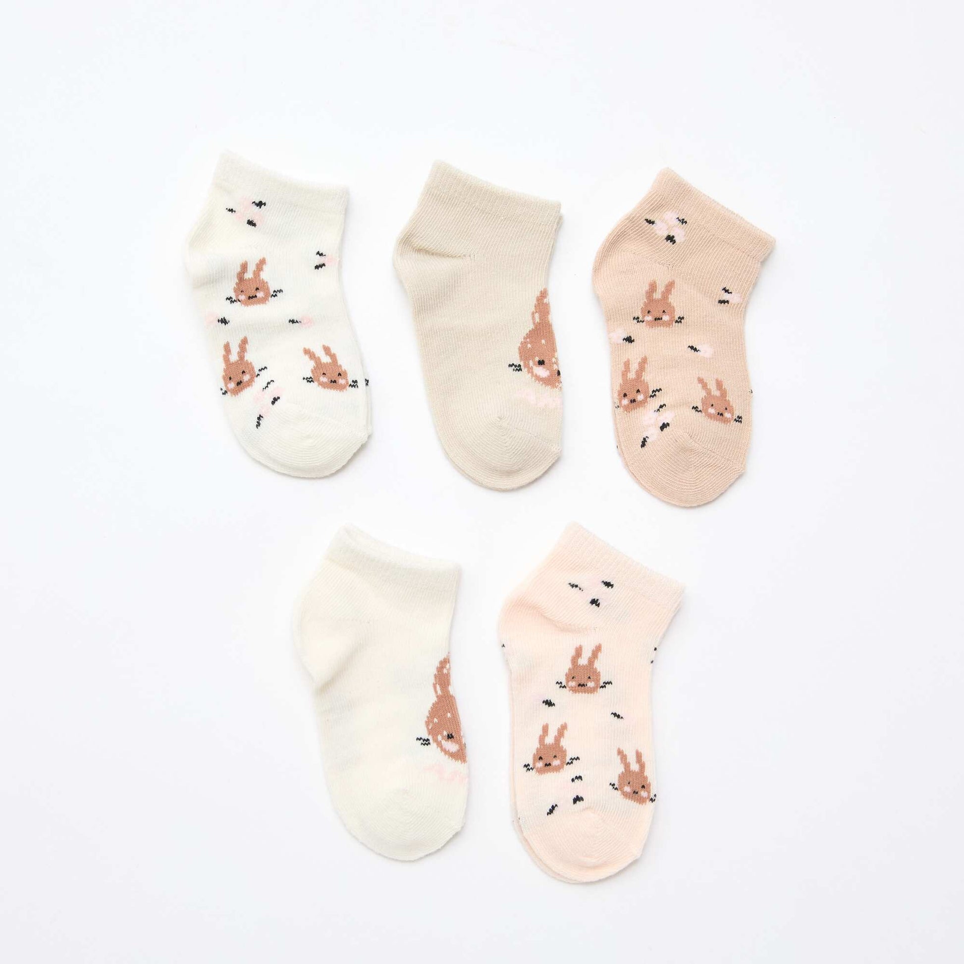 - Lot de 5 paires de chaussettes invisibles BEIGE