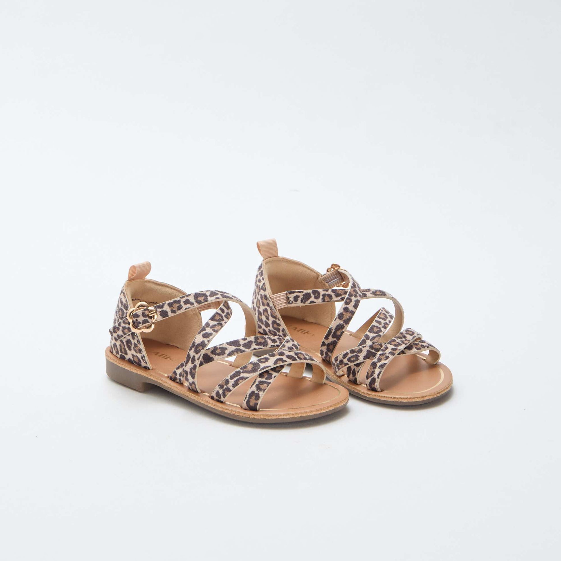 Sandales à brides à motifs léopard MARRON