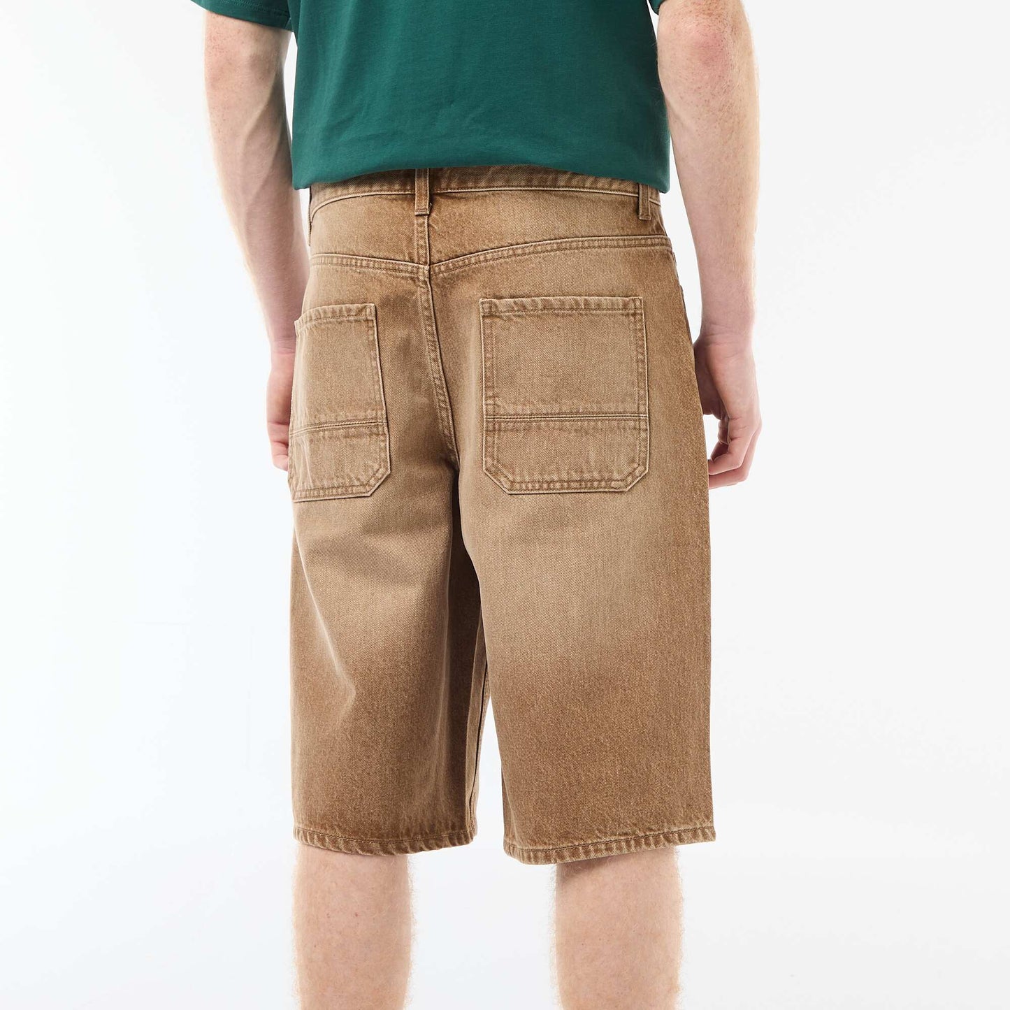 Short en baggy effet original en coton MARRON
