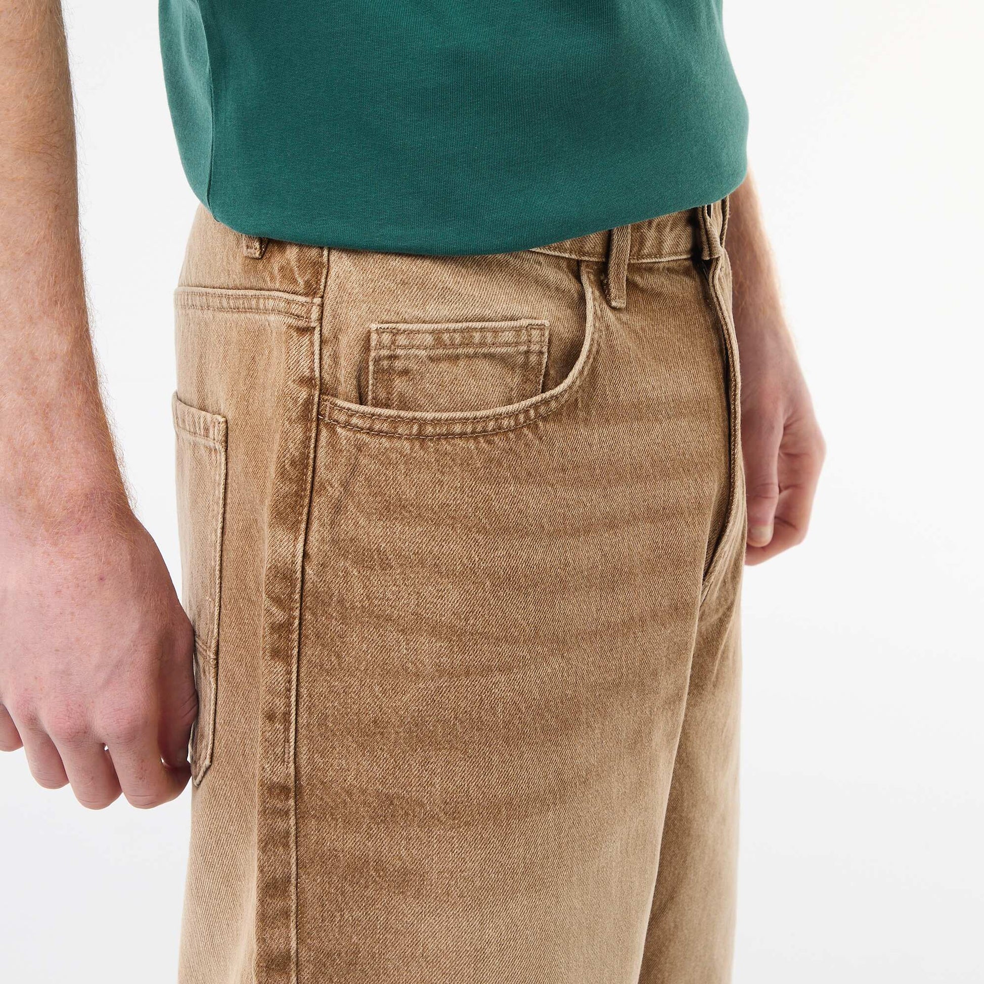 Short en baggy effet original en coton MARRON