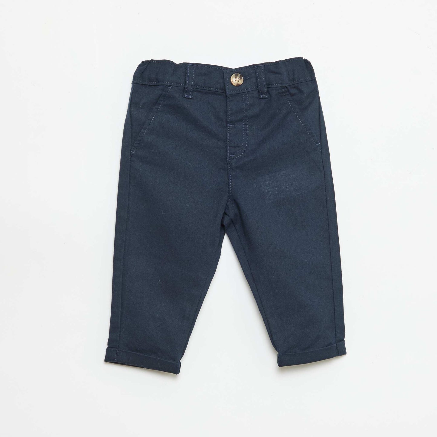 Ensemble de cérémonie 4 pièces en coton et lin BLEU