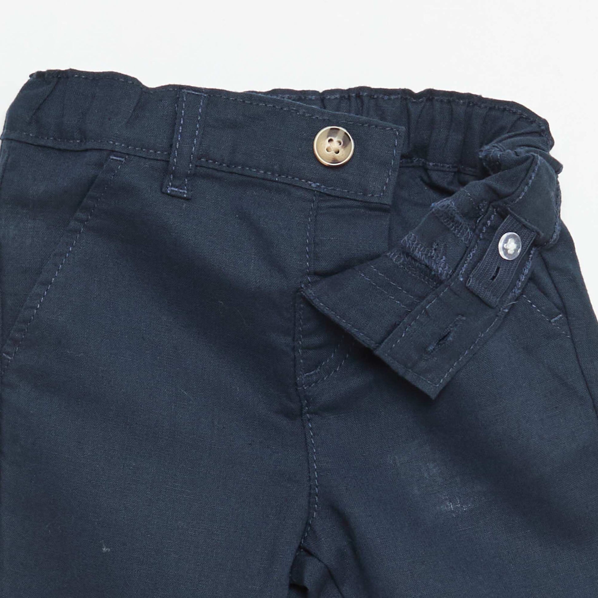 Ensemble de cérémonie 4 pièces en coton et lin BLEU