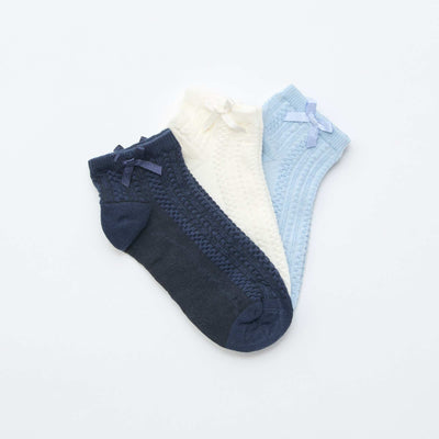 Lot de 3 socquettes à volants BLEU