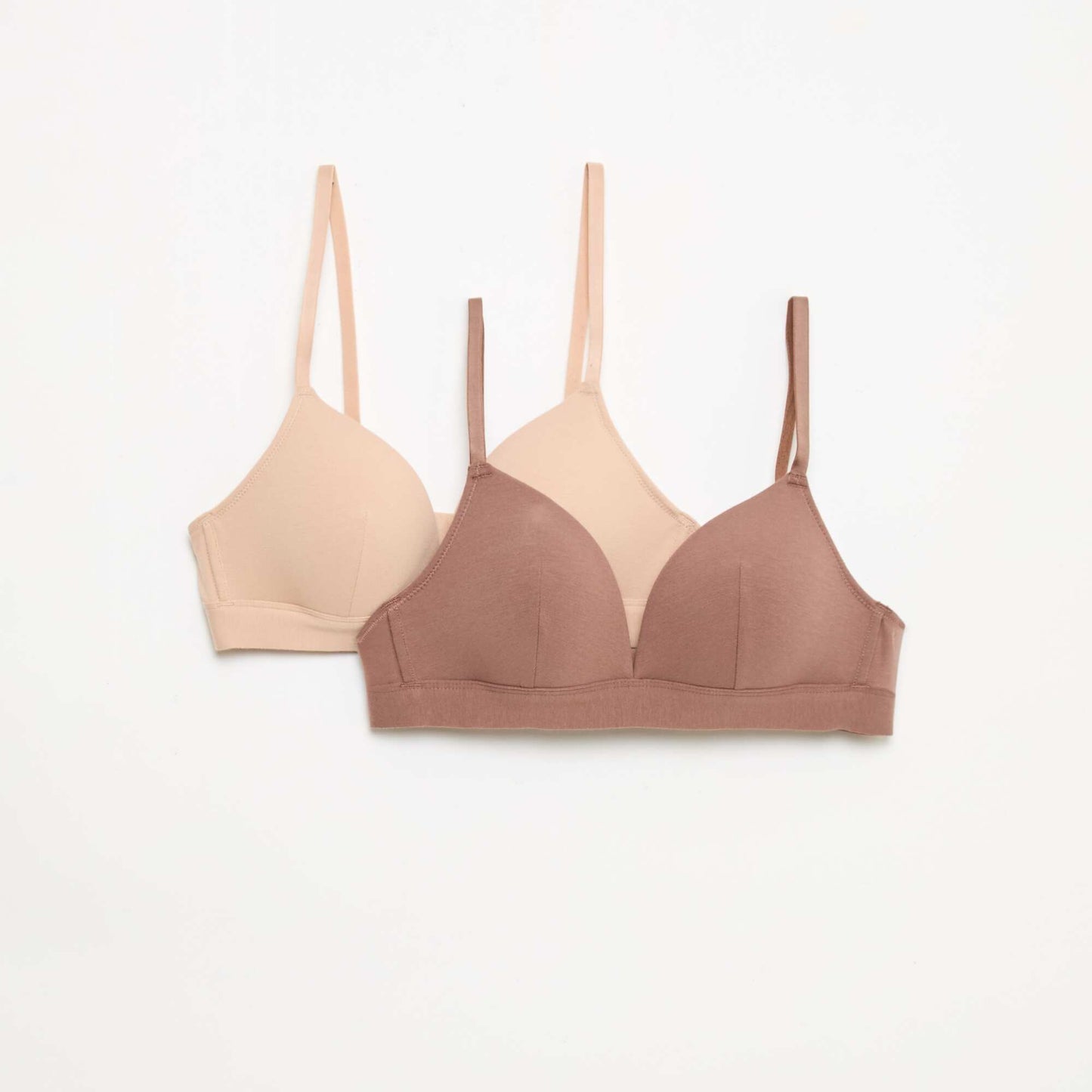 Lot de 2 soutiens-gorge en coton ECRU