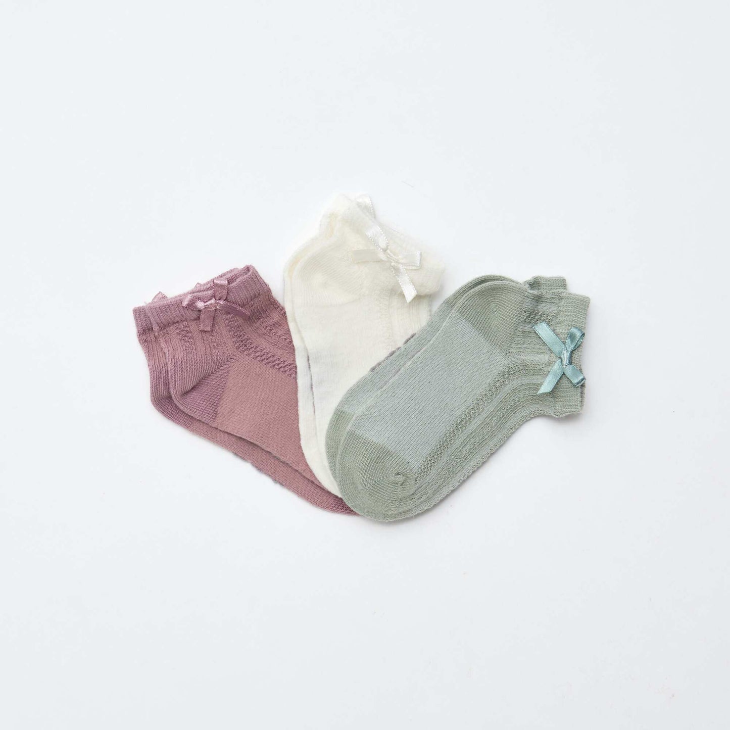 Lot de 3 chaussettes fantaisies VERT/VIOLET/BLANC