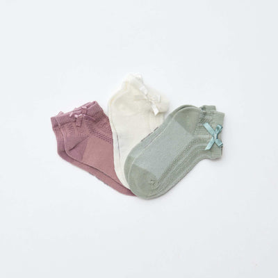 Lot de 3 chaussettes fantaisies VERT/VIOLET/BLANC