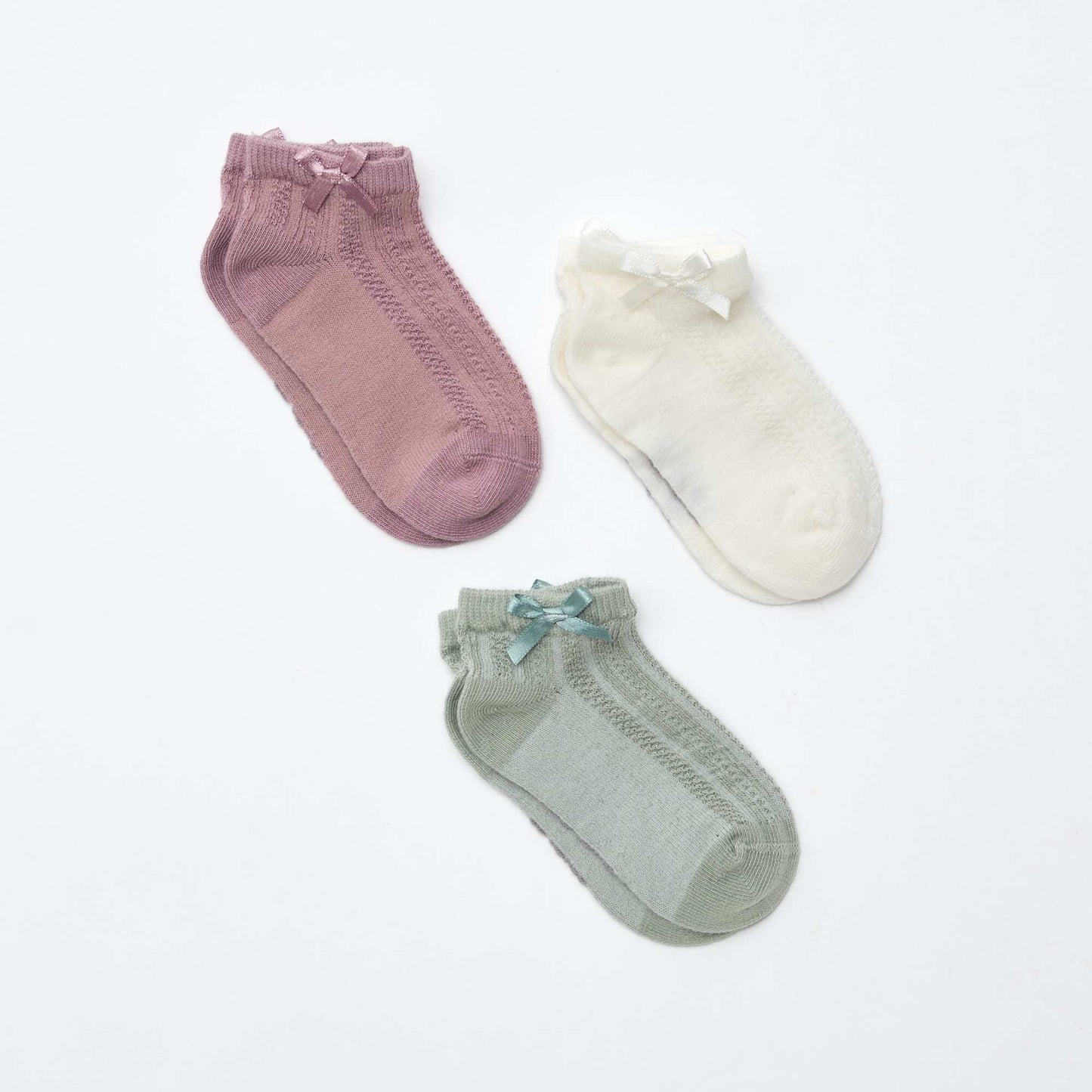 Lot de 3 chaussettes fantaisies VERT/VIOLET/BLANC