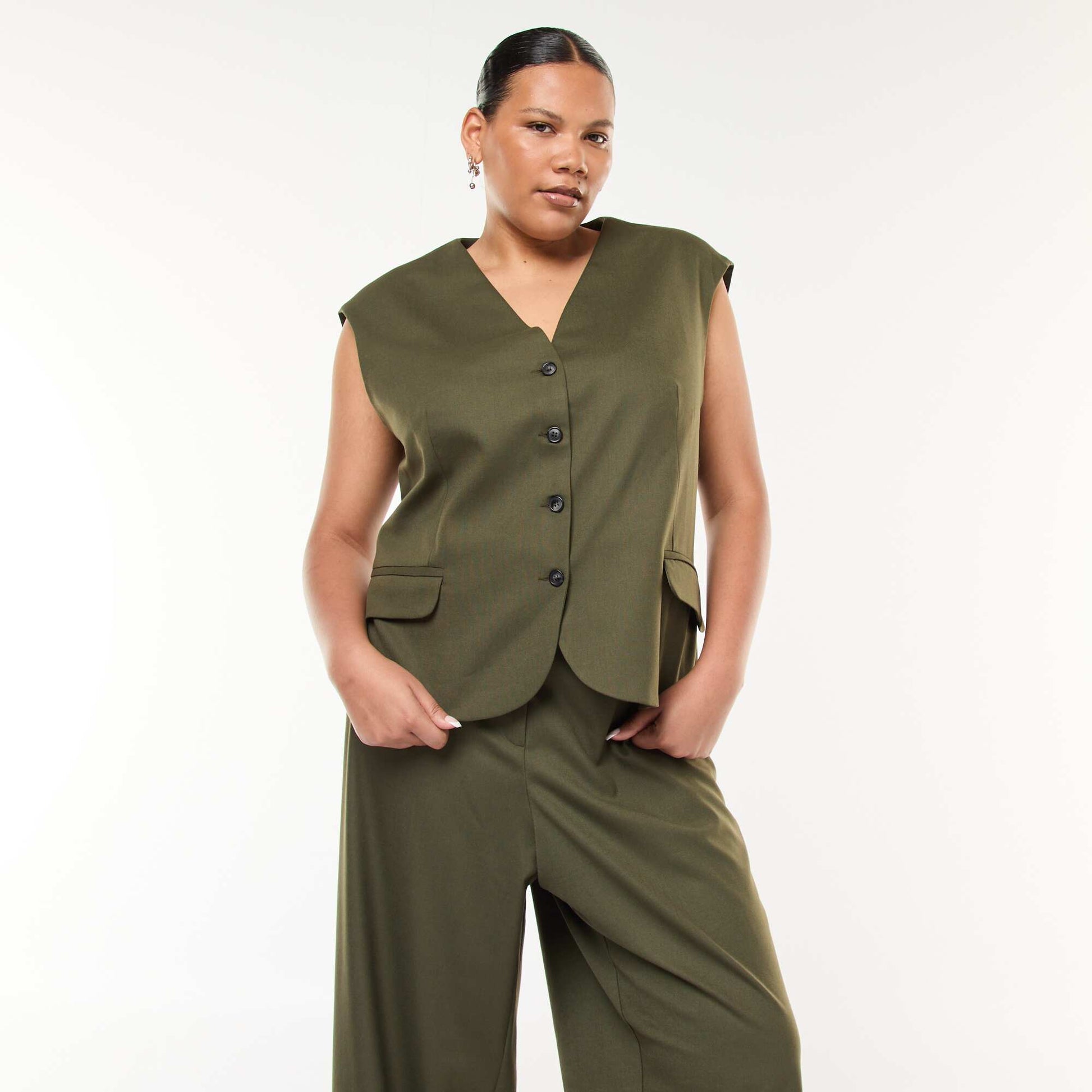 Veste de costume sans manches KAKI