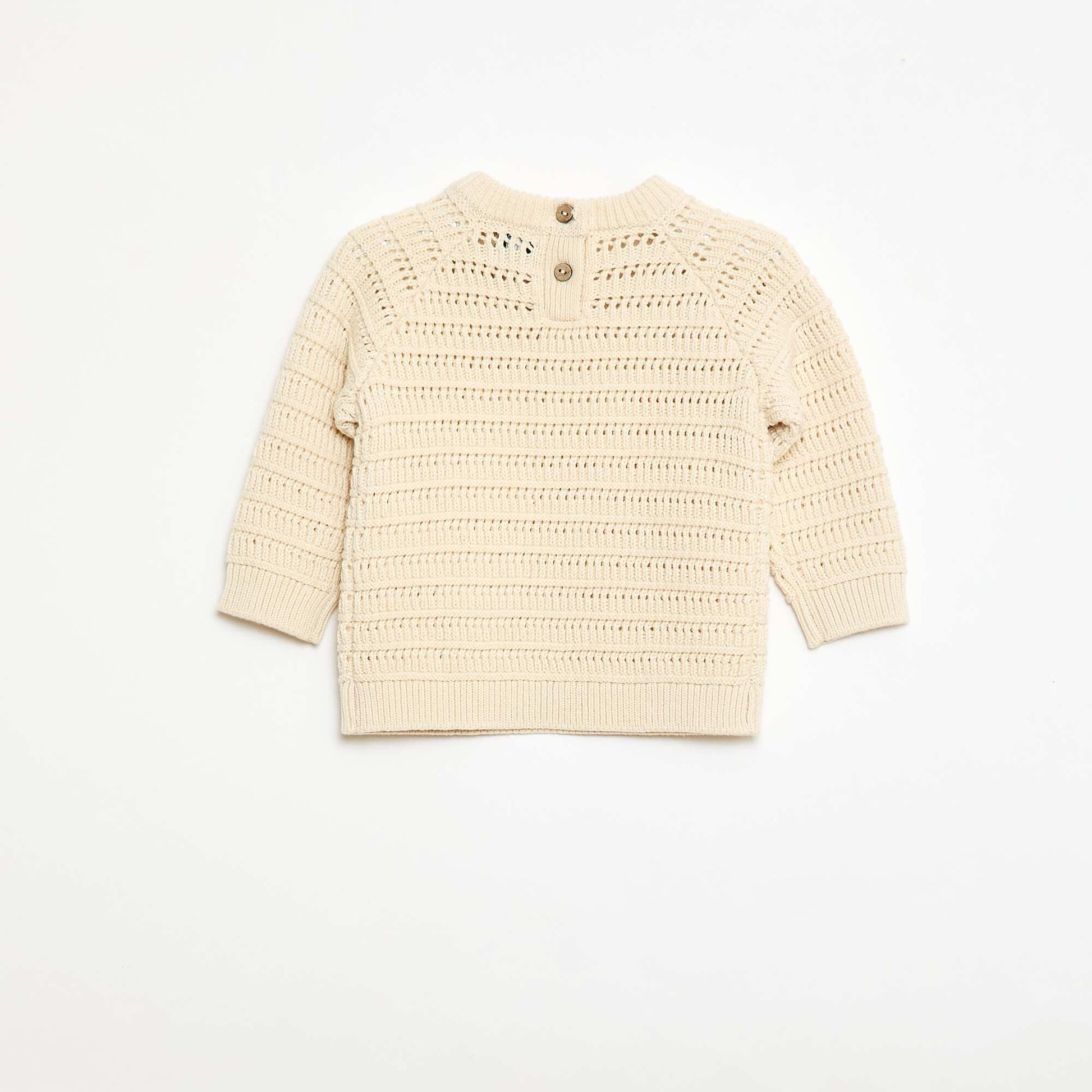 Pull en tricot point fantaisie BLANC