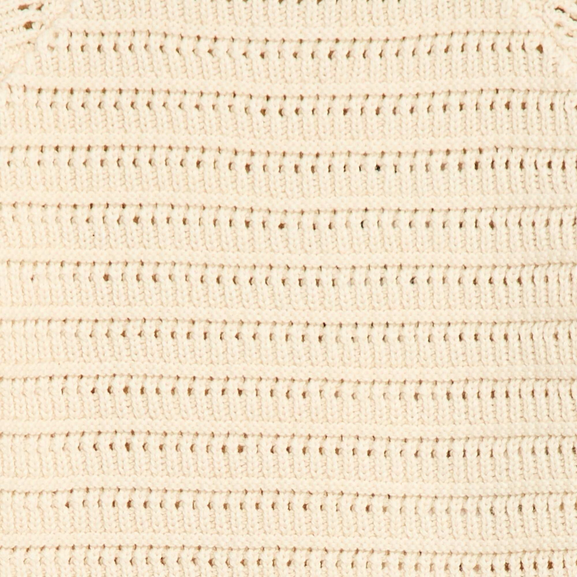 Pull en tricot point fantaisie BLANC