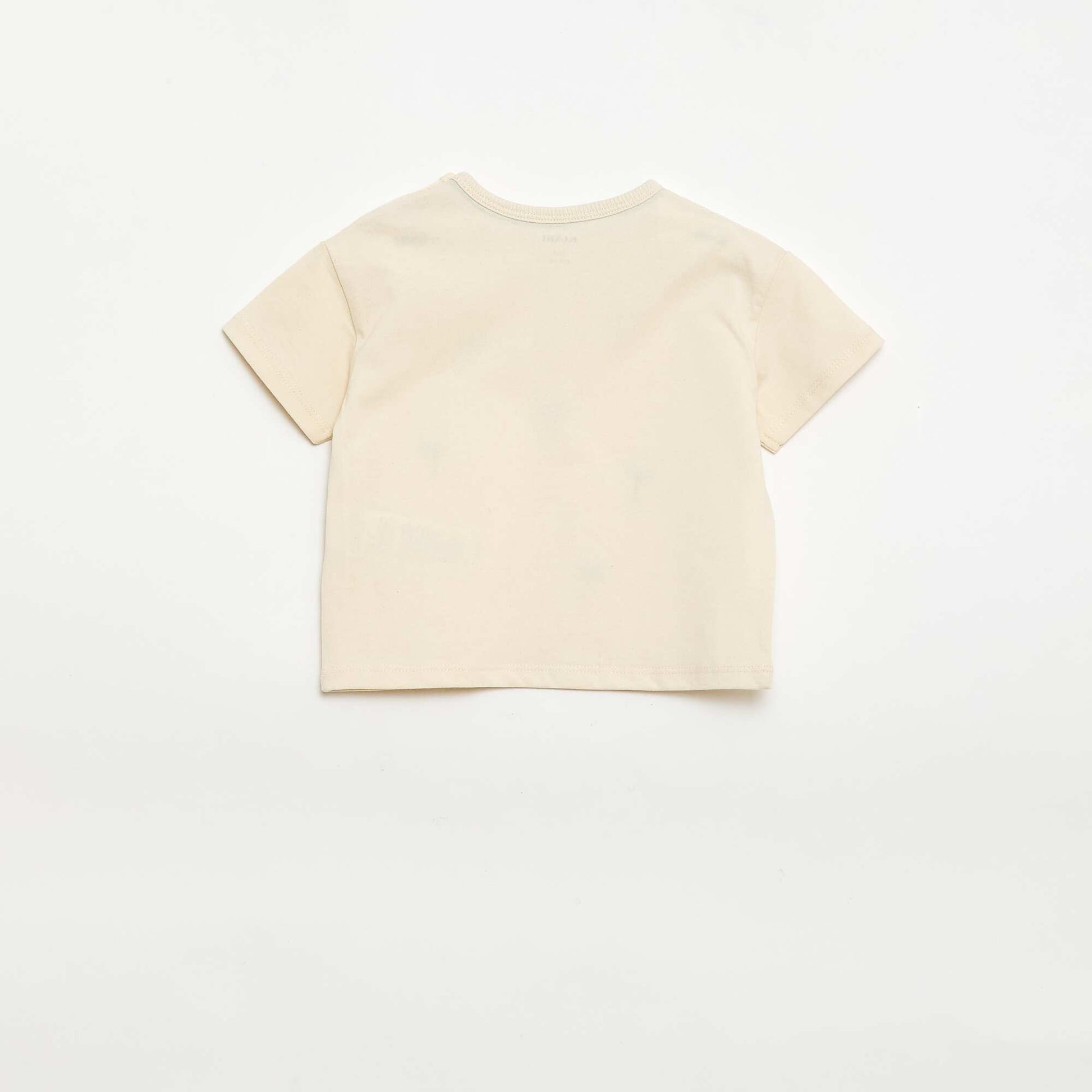 T-shirt imprimé tropique' manches courtes en coton BLANC