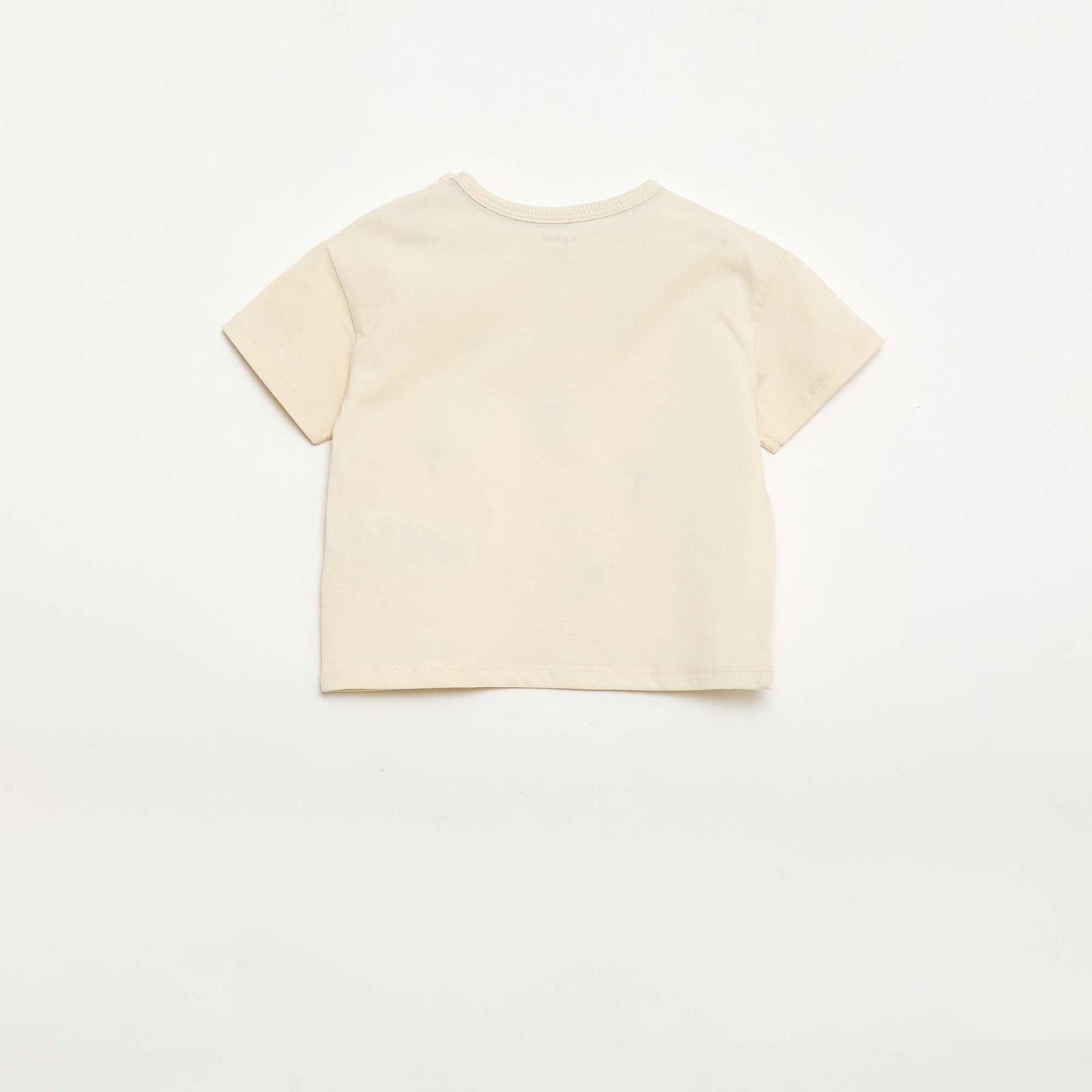 T-shirt imprimé tropique' manches courtes en coton BLANC