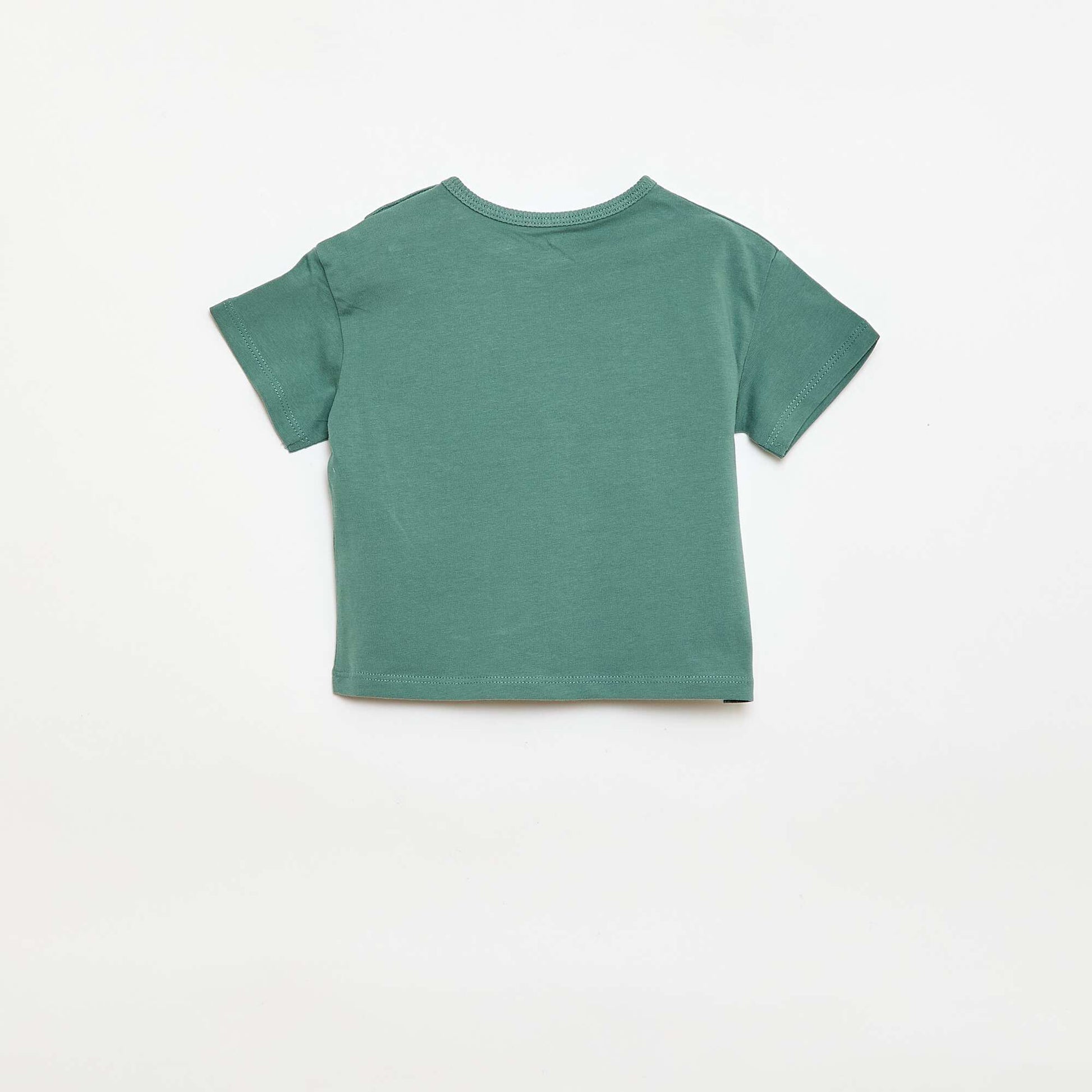 T-shirt imprimé tropique' manches courtes en coton VERT