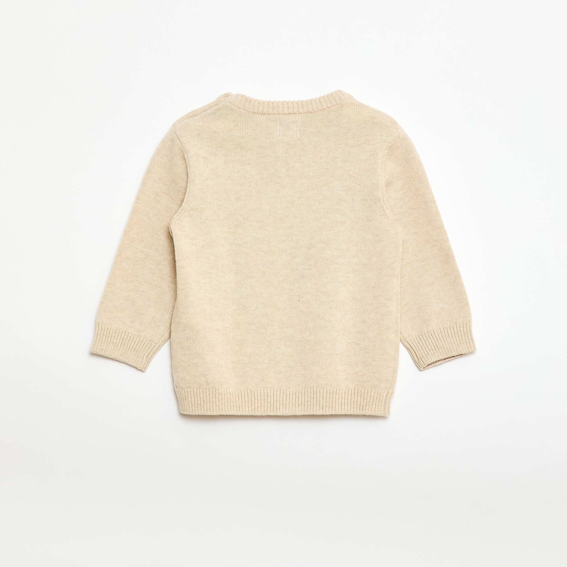 Pull fine jauge encolure boutonnée BEIGE