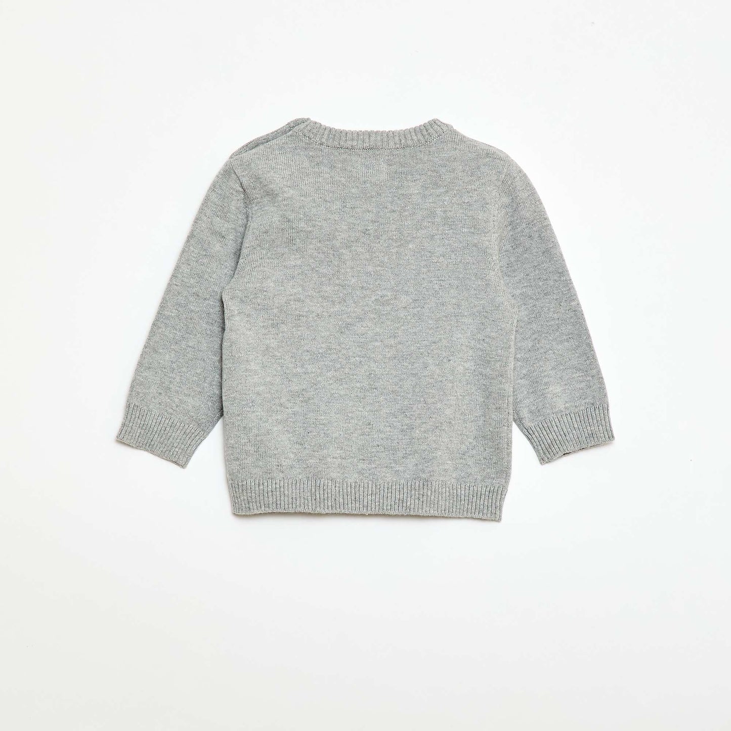 Pull fine jauge encolure boutonnée GRIS