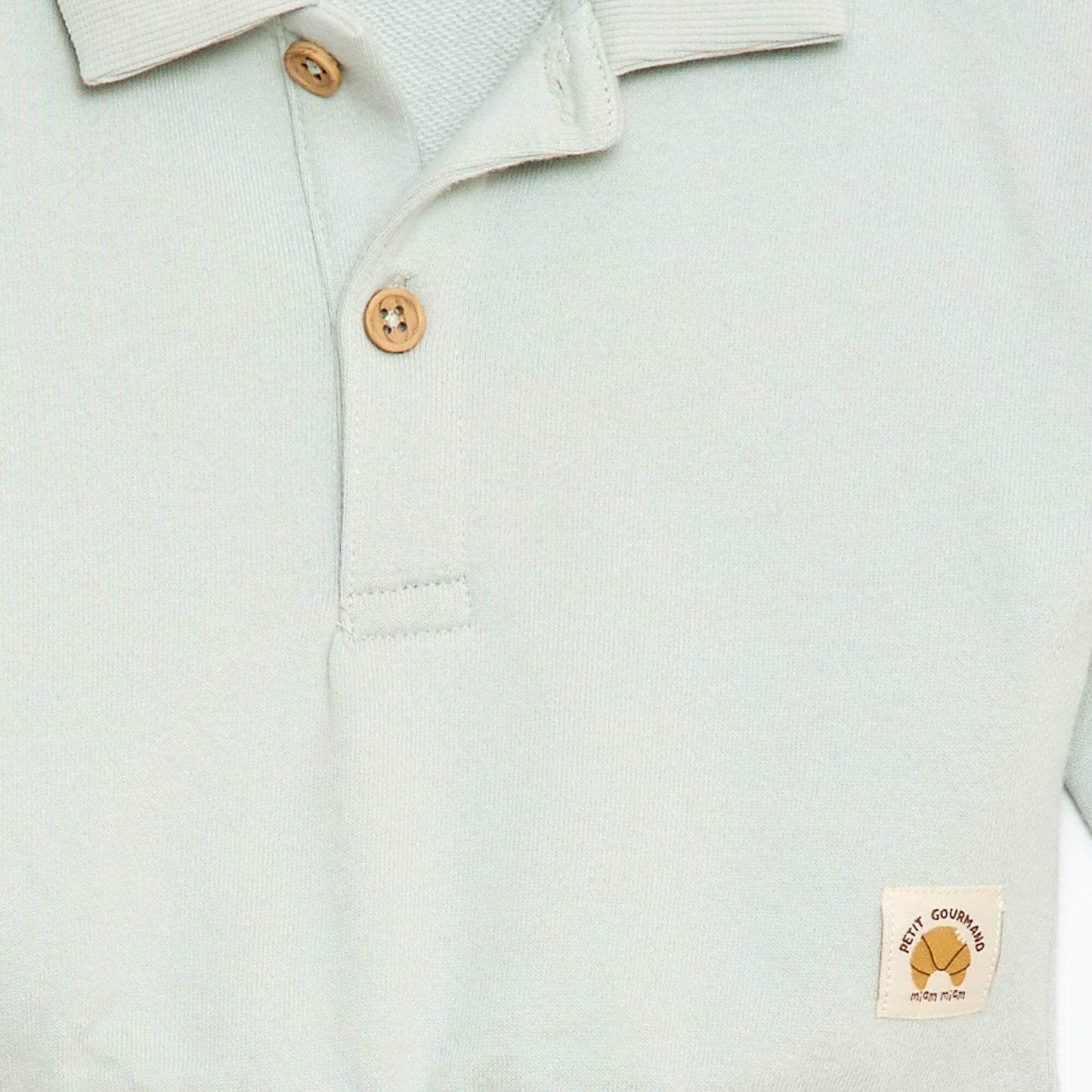 Sweat-shirt à manches longues col polo BLEU