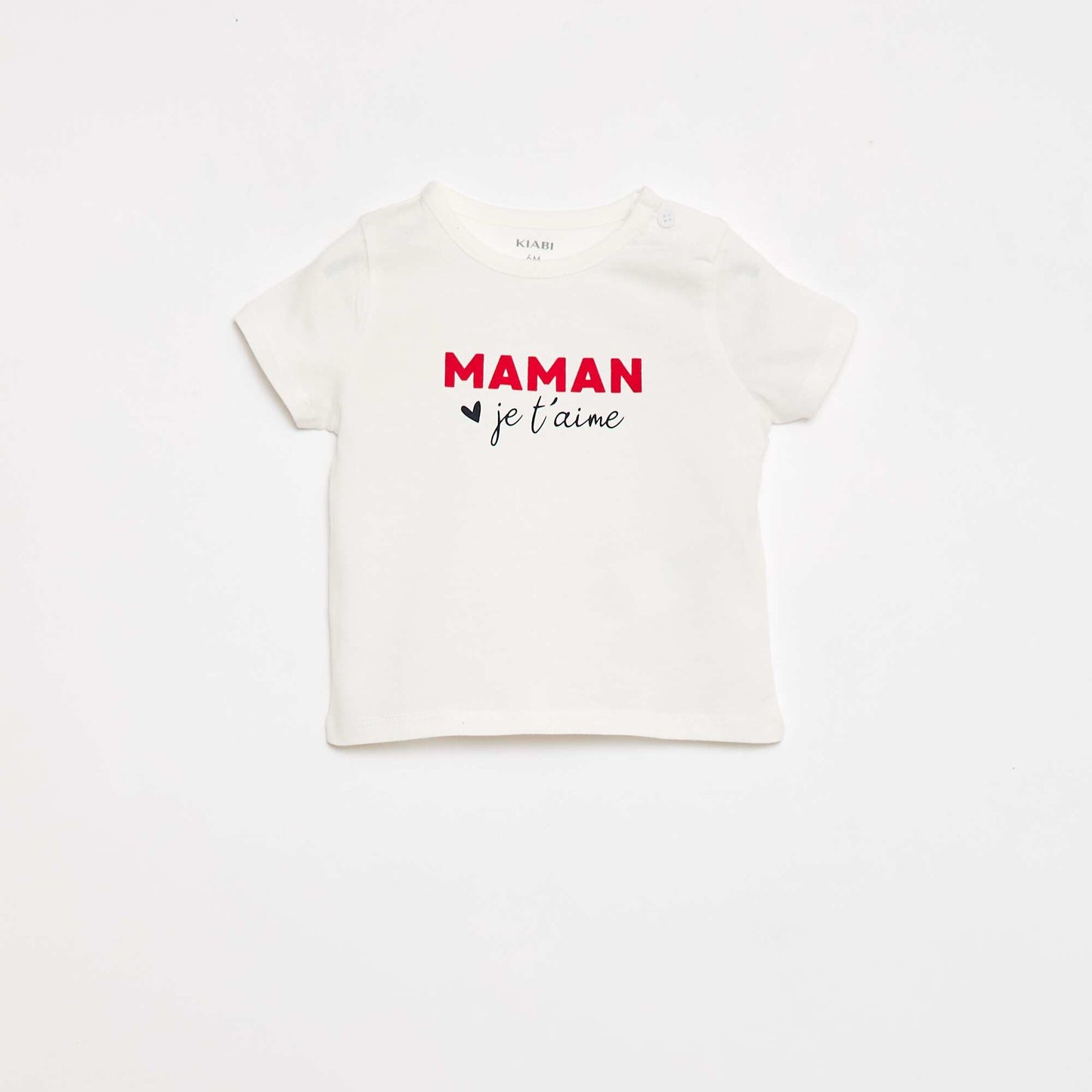 T-shirt à manches courtes avec imprimé 'Maman' BLANC