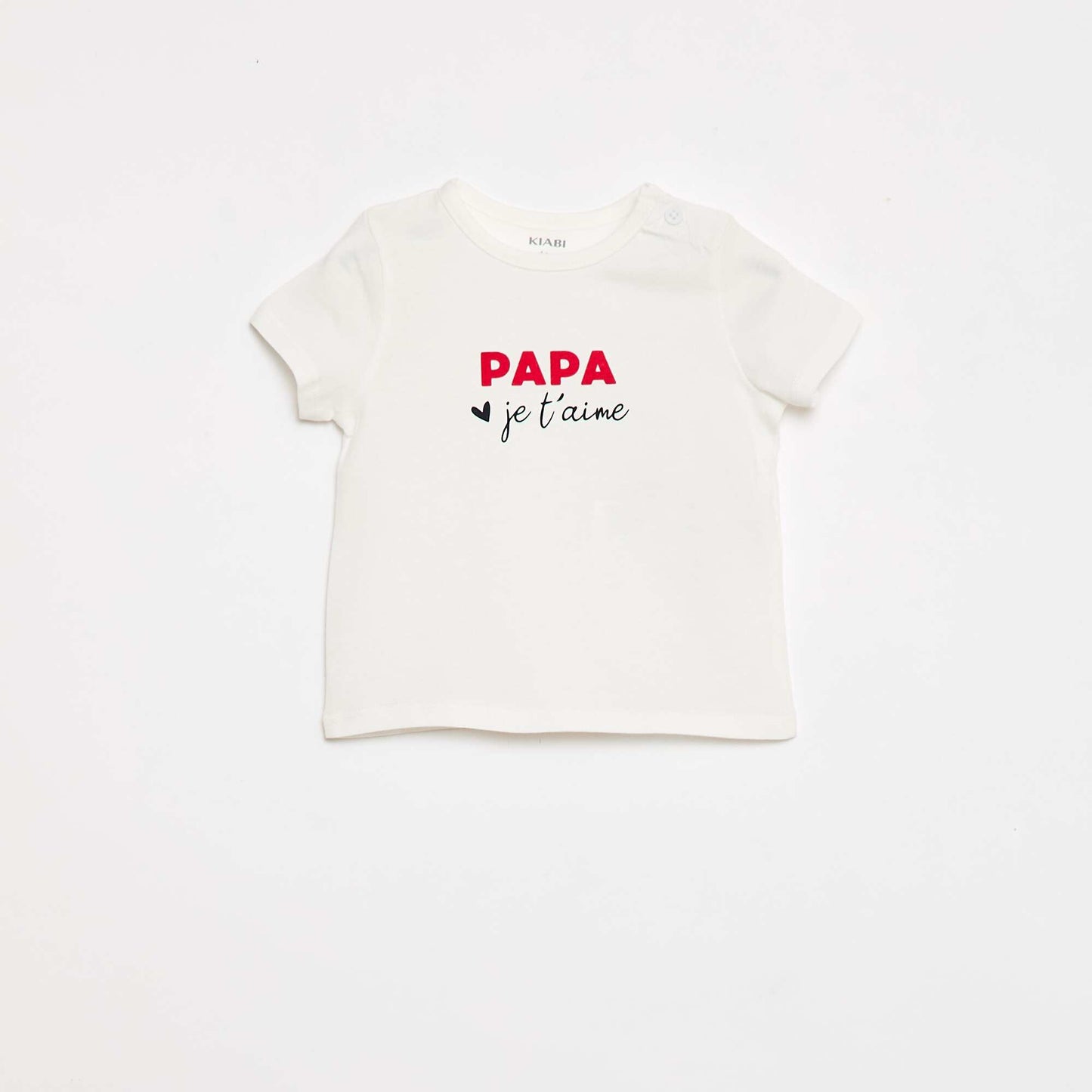 T-shirt à manches courtes avec imprimé 'Papa' BLANC