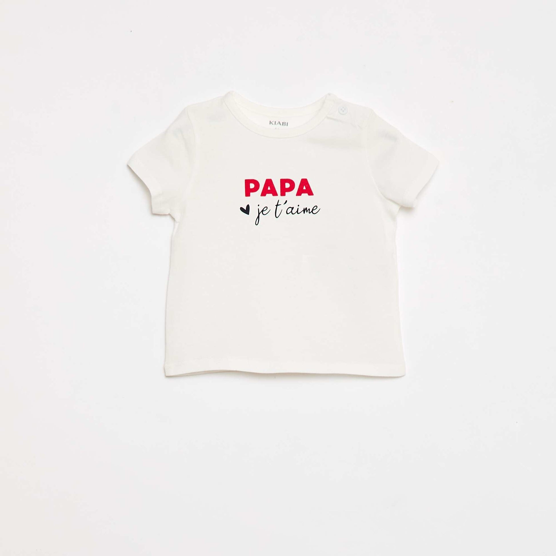 T-shirt à manches courtes avec imprimé 'Papa' BLANC
