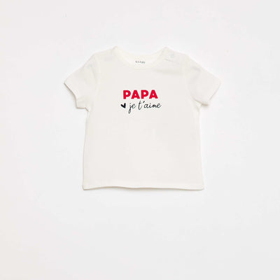 T-shirt à manches courtes avec imprimé 'Papa' BLANC
