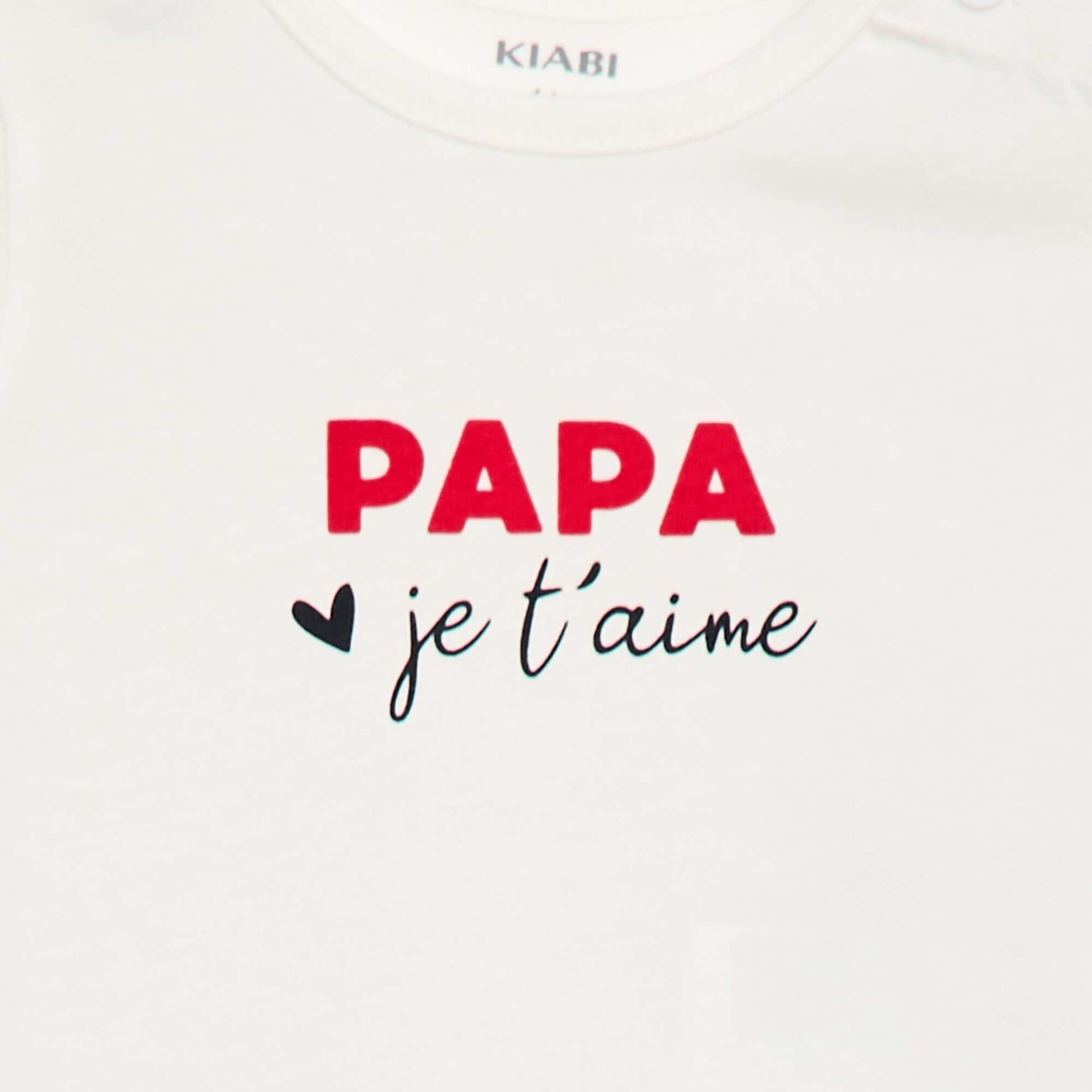 T-shirt à manches courtes avec imprimé 'Papa' BLANC