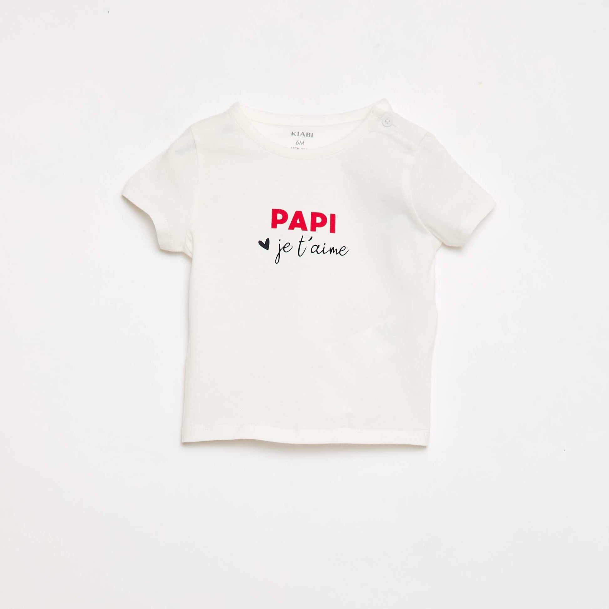 T-shirt à manches courtes avec imprimé 'Papi' BLANC