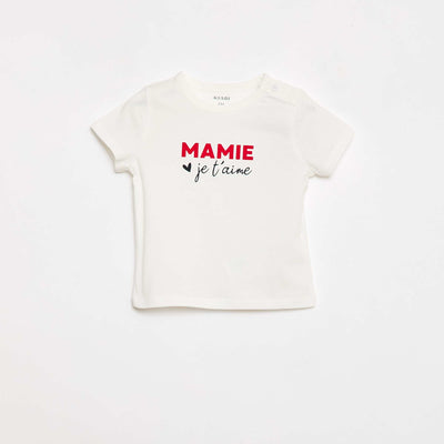 T-shirt à manches courtes avec imprimé 'Mami' BLANC