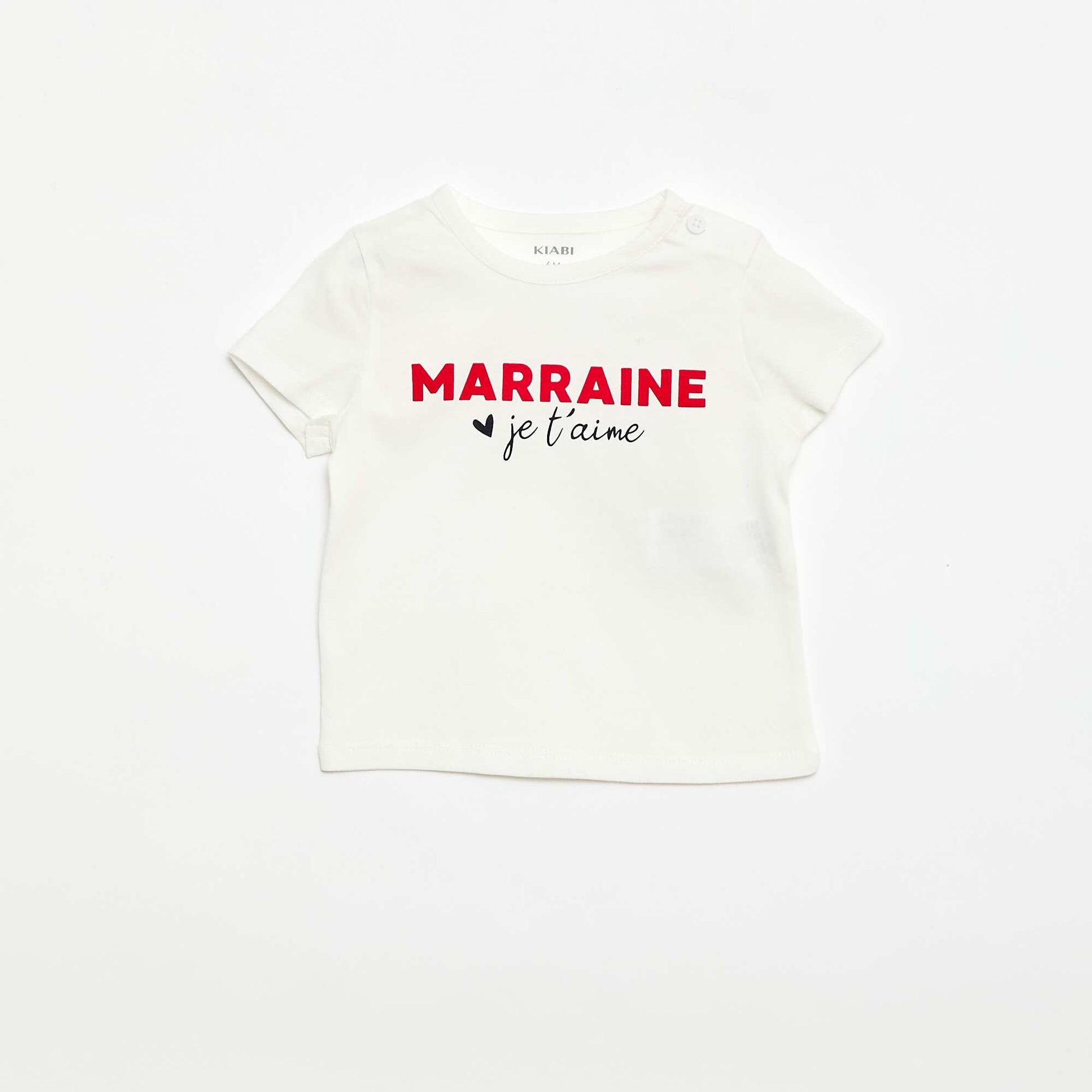 T-shirt à manches courtes avec imprimé 'Marraine' BLANC