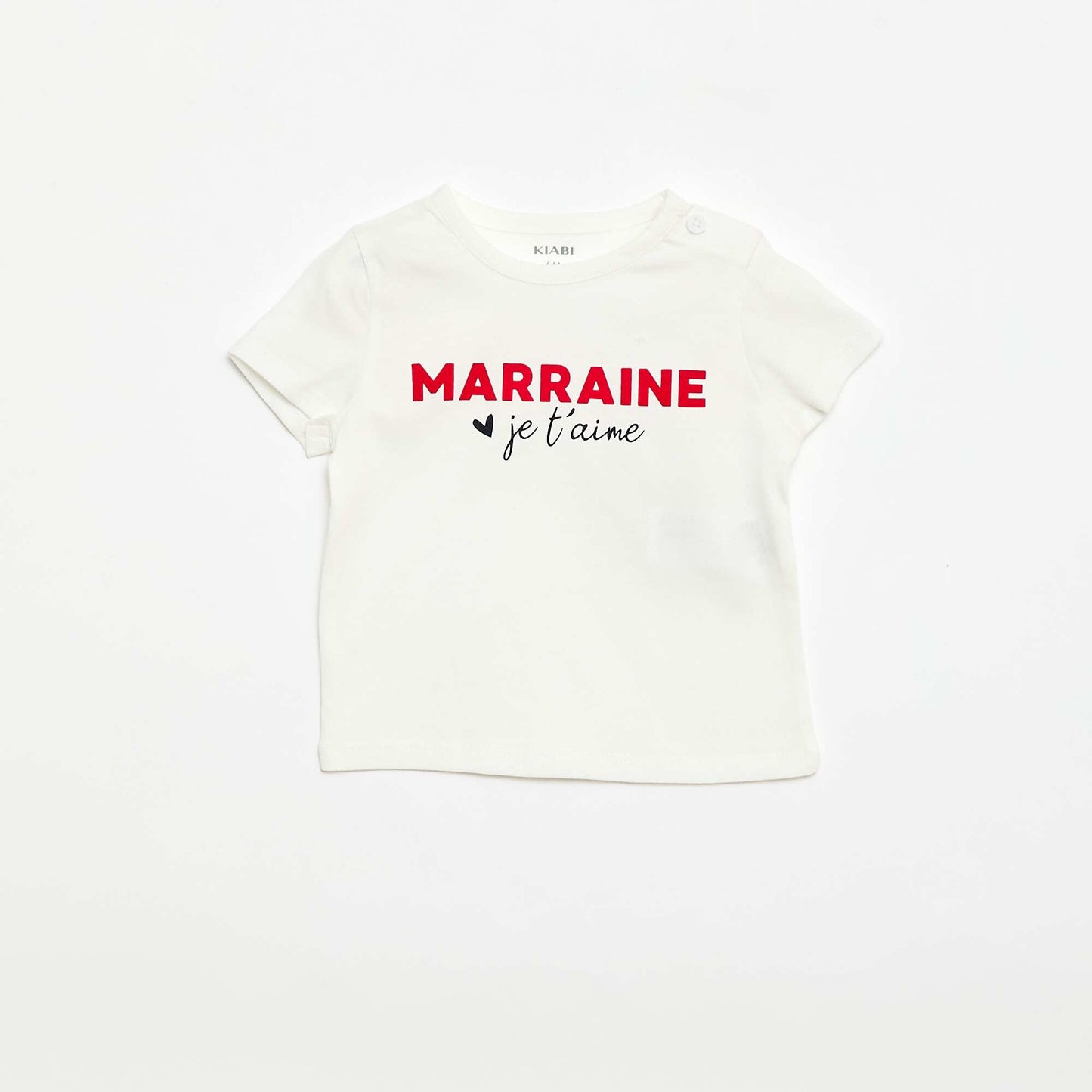 T-shirt à manches courtes avec imprimé 'Marraine' BLANC