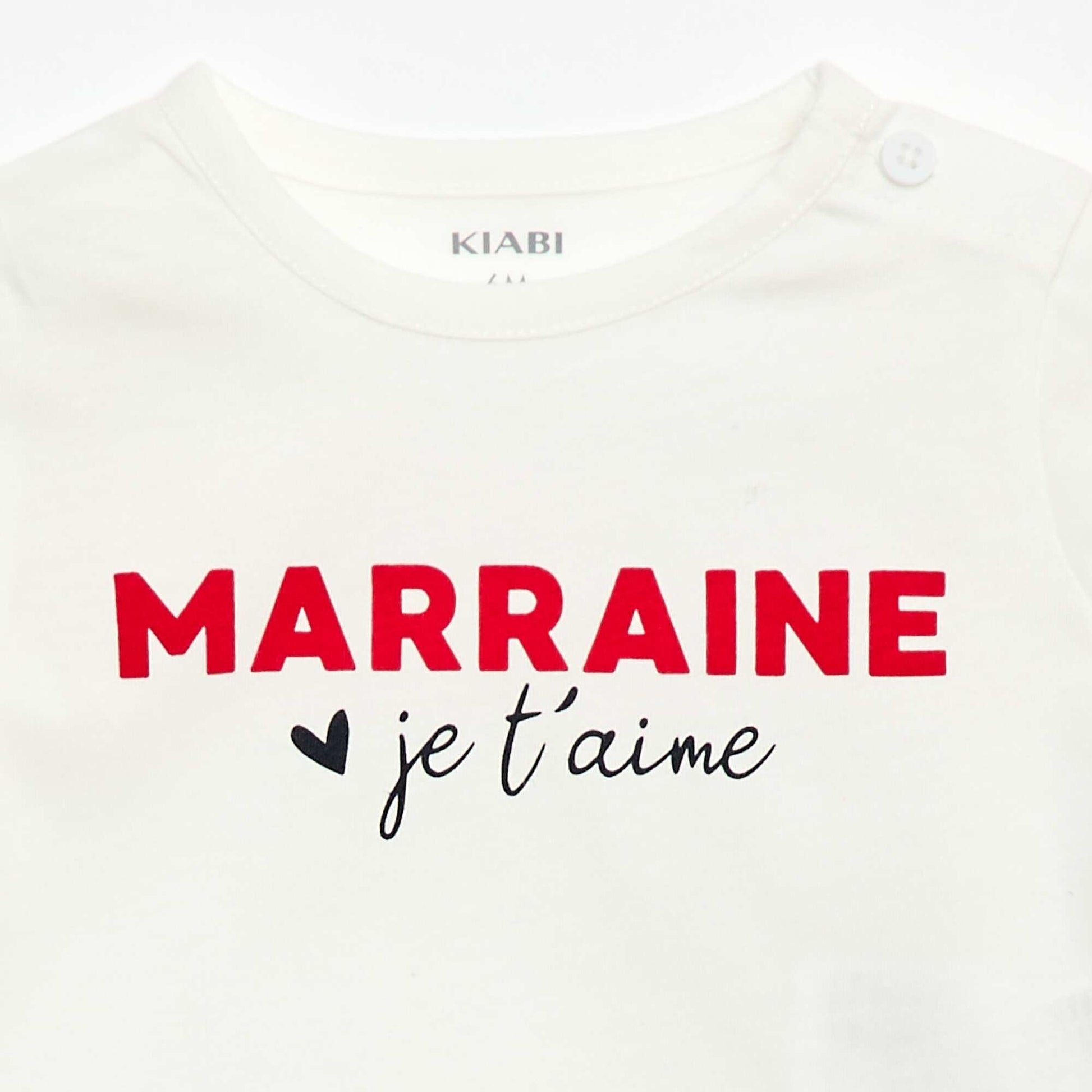 T-shirt à manches courtes avec imprimé 'Marraine' BLANC