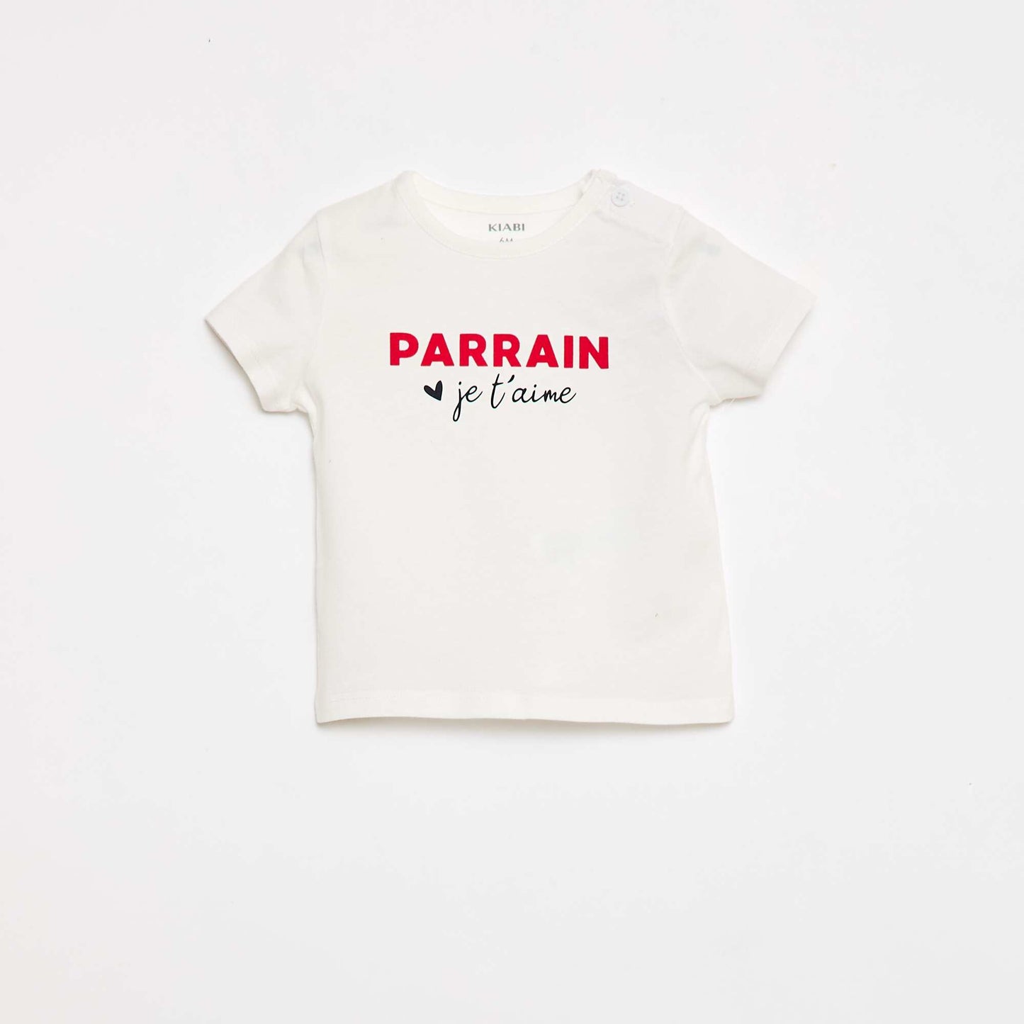 T-shirt à manches courtes avec imprimé 'Parrain' BLANC