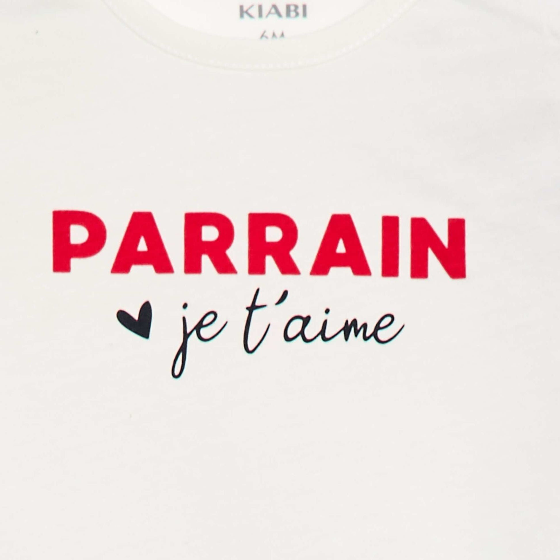 T-shirt à manches courtes avec imprimé 'Parrain' BLANC