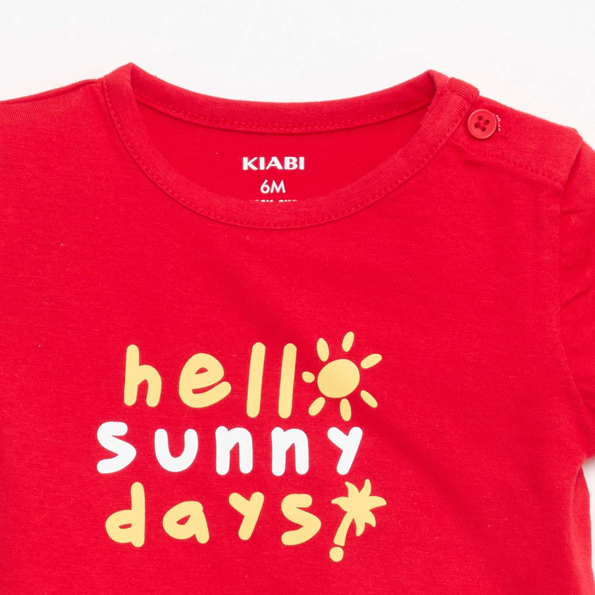 T-shirt à manches courtes en jersey de coton ROUGE