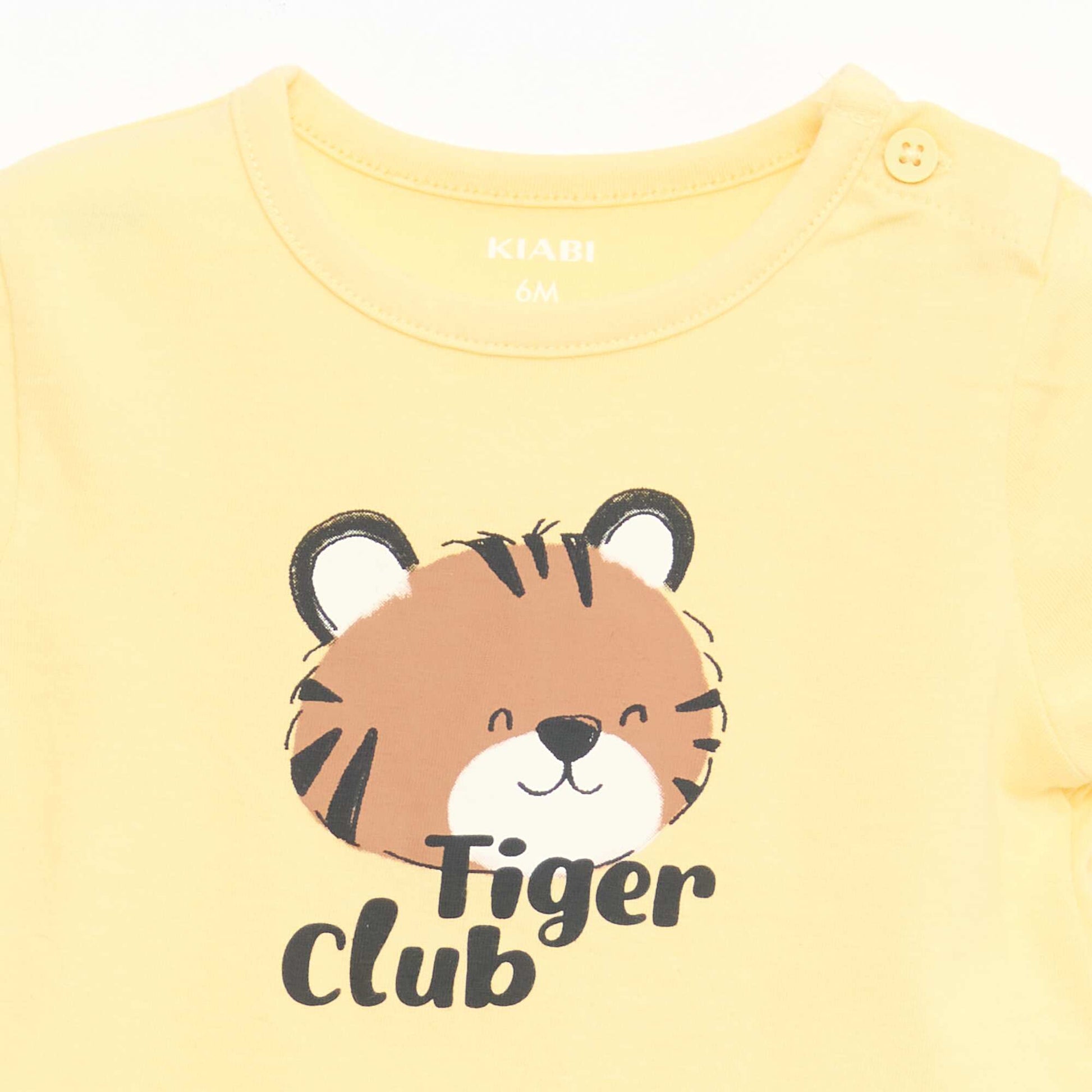 T-shirt à manches courtes en jersey de coton JAUNE