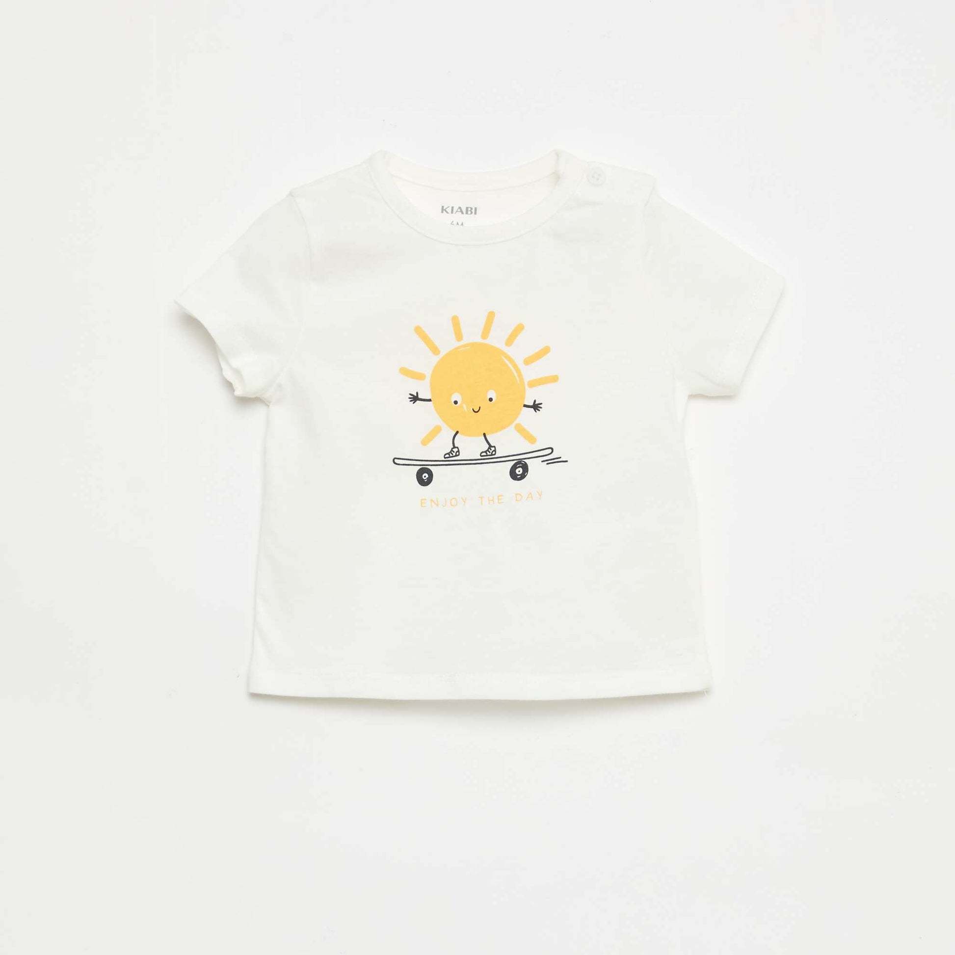 T-shirt à manches courtes en jersey de coton BLANC