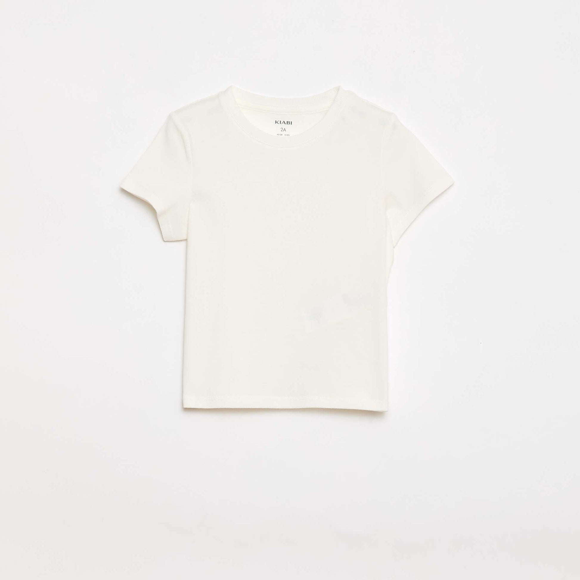 T-shirt uni en jersey coton BLANC