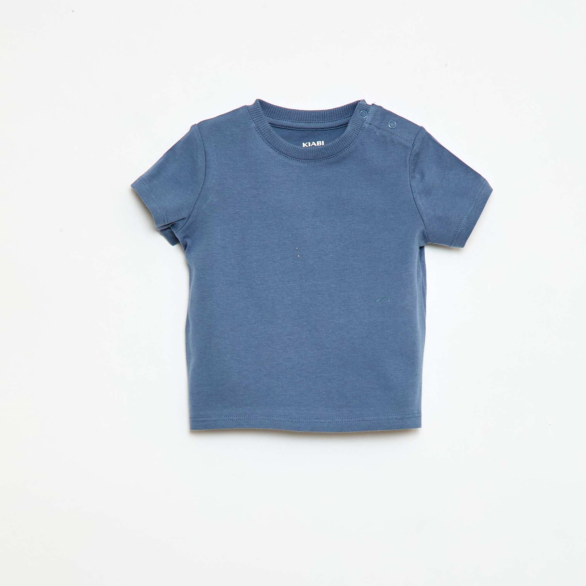 T-shirt uni en jersey coton BLEU
