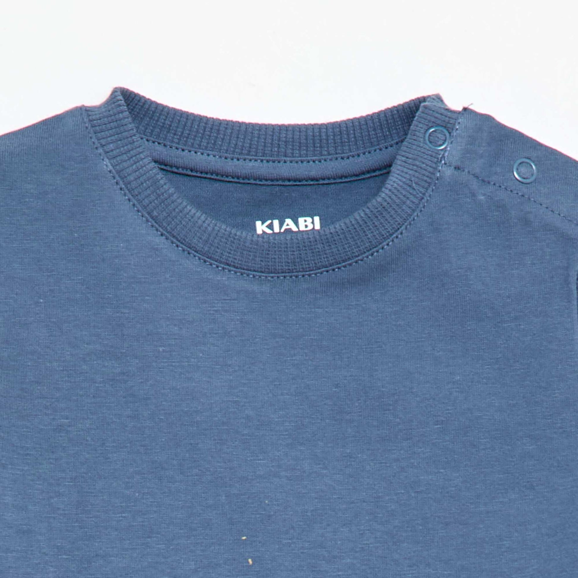 T-shirt uni en jersey coton BLEU