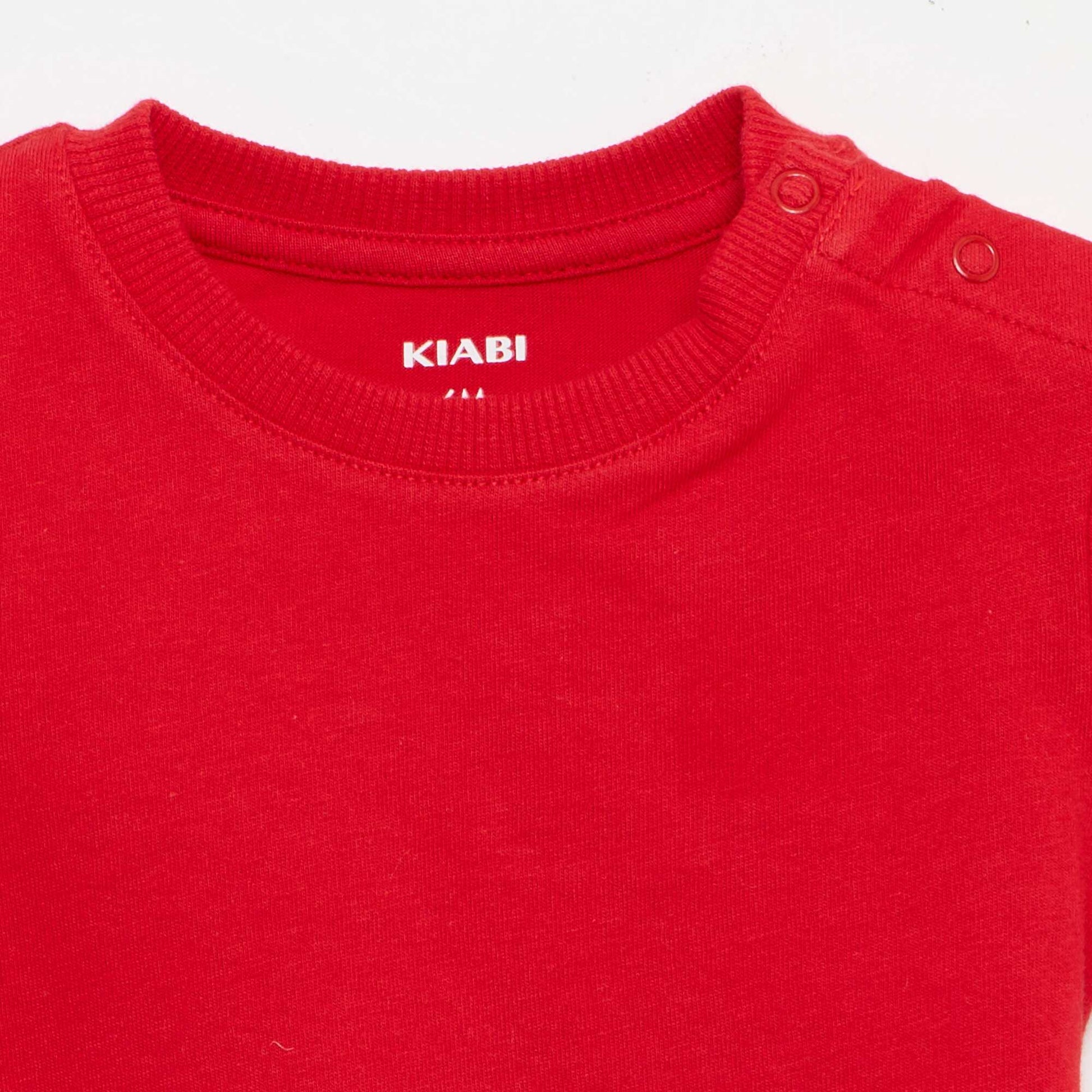 T-shirt uni en jersey coton ROUGE
