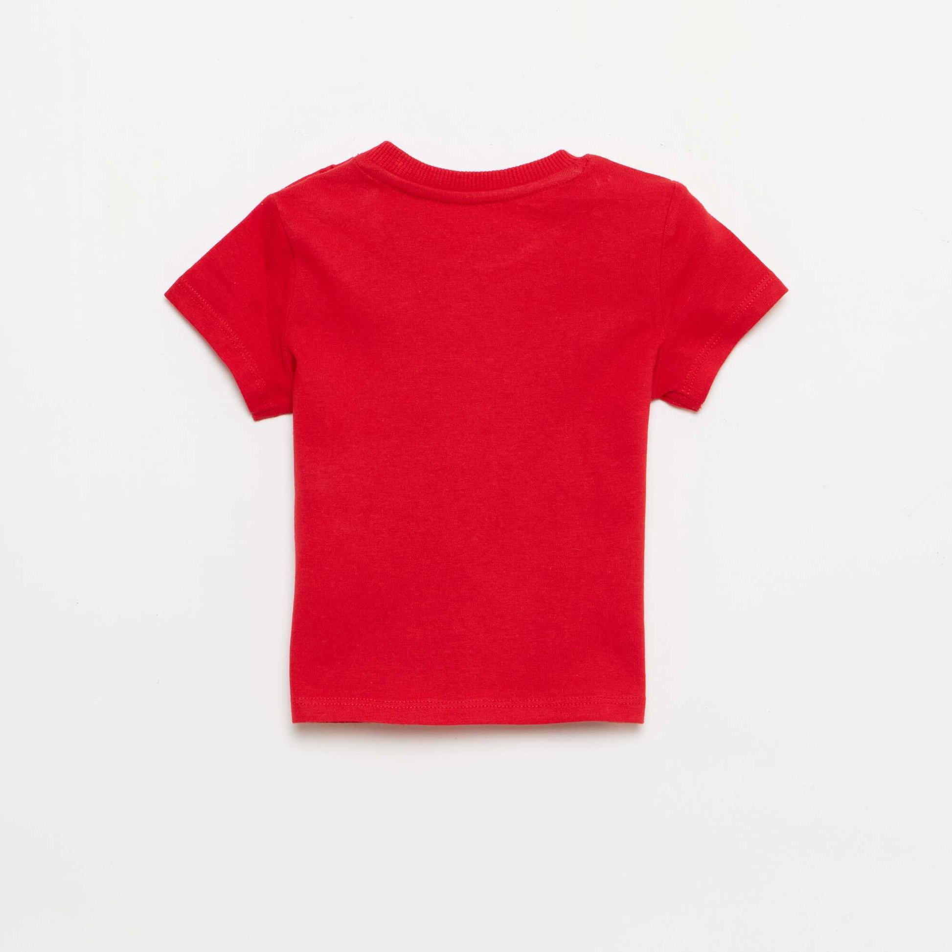 T-shirt uni en jersey coton ROUGE