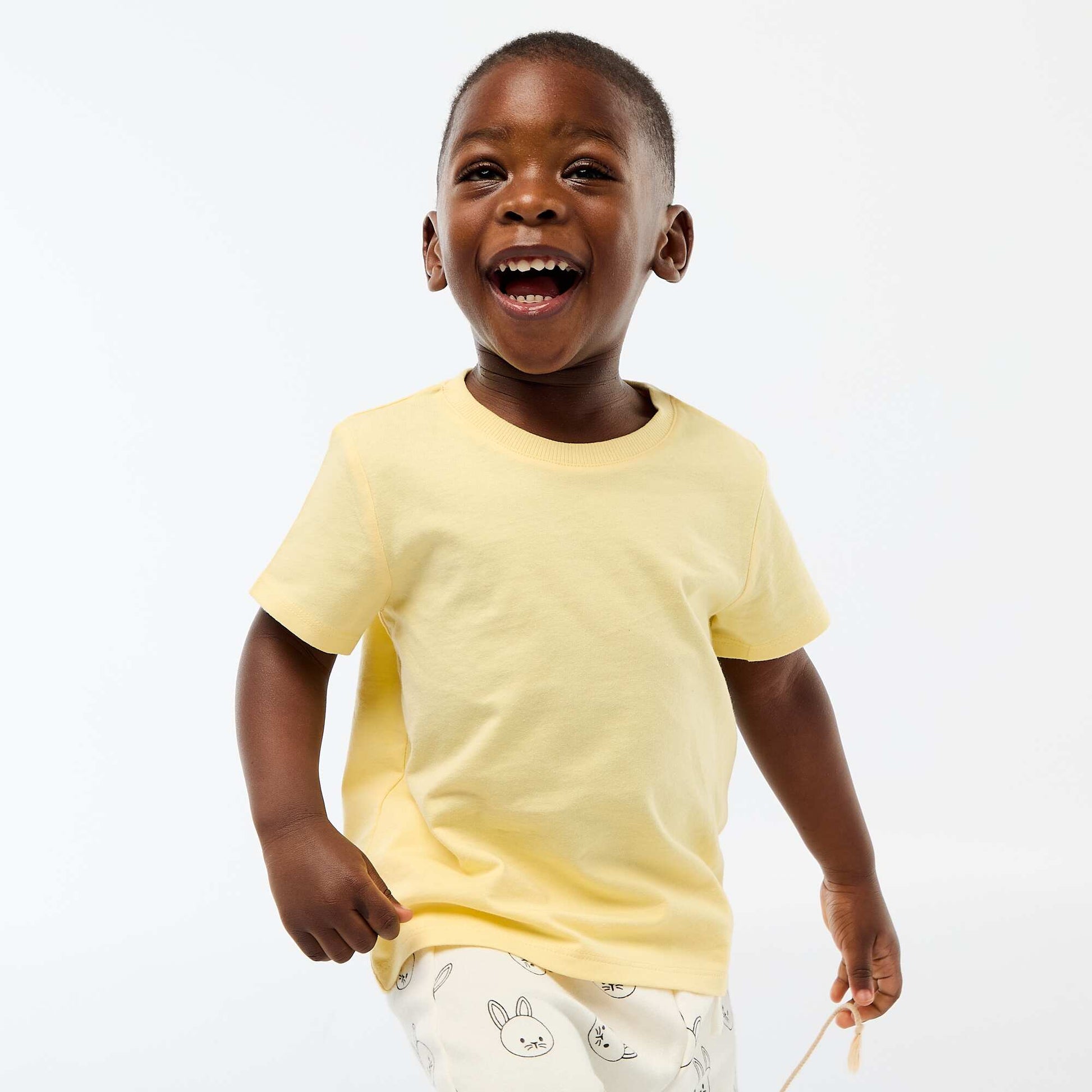 T-shirt uni en jersey coton JAUNE
