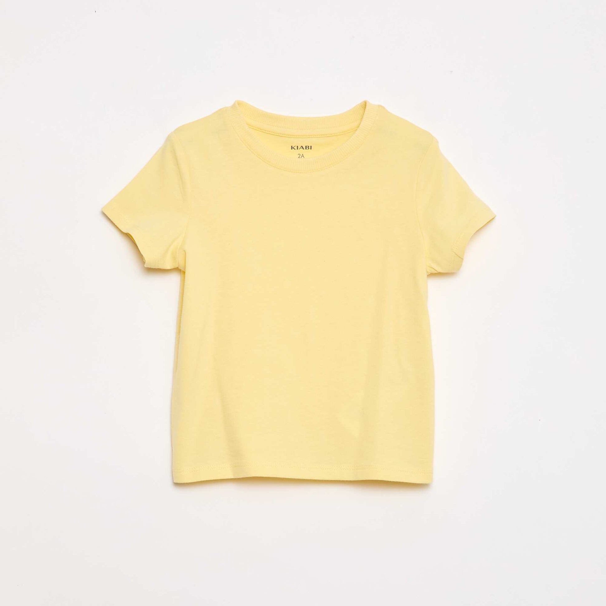 T-shirt uni en jersey coton JAUNE