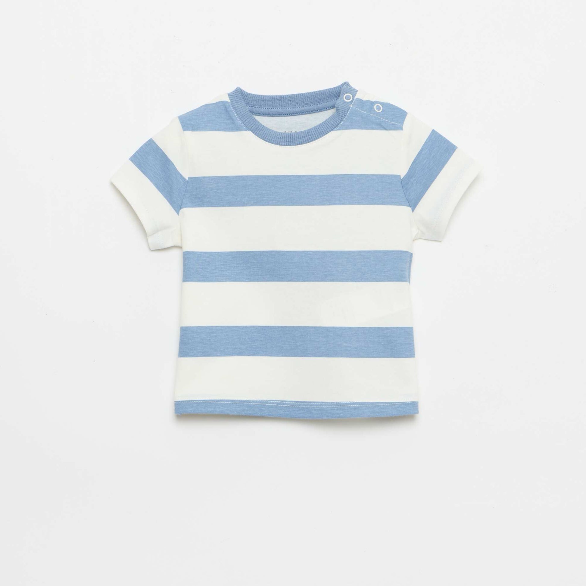 T-shirt uni en jersey coton BLEU