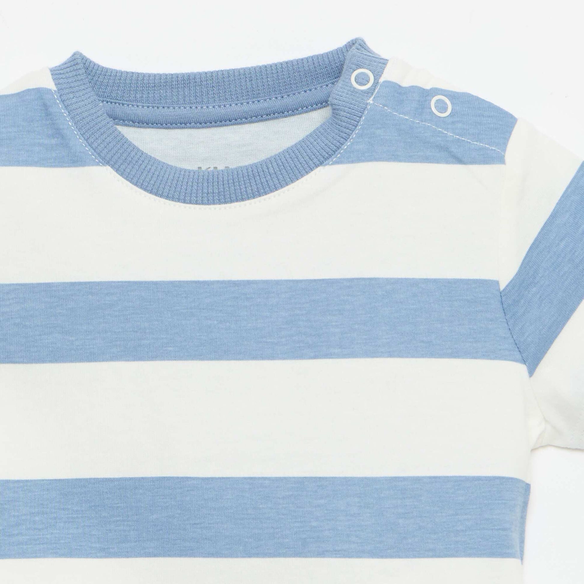 T-shirt uni en jersey coton BLEU