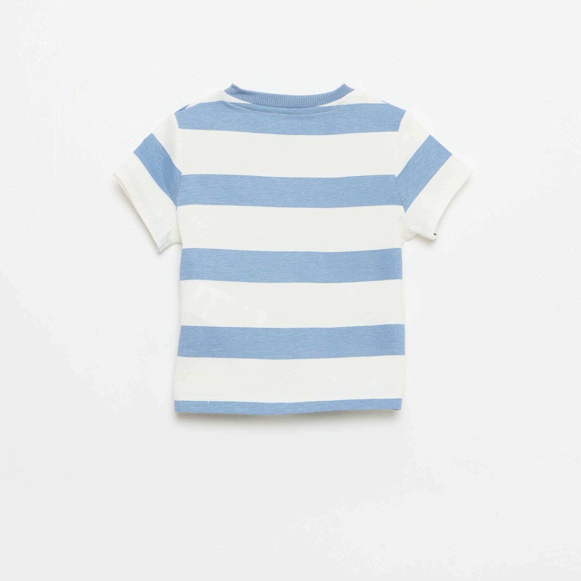 T-shirt uni en jersey coton BLEU