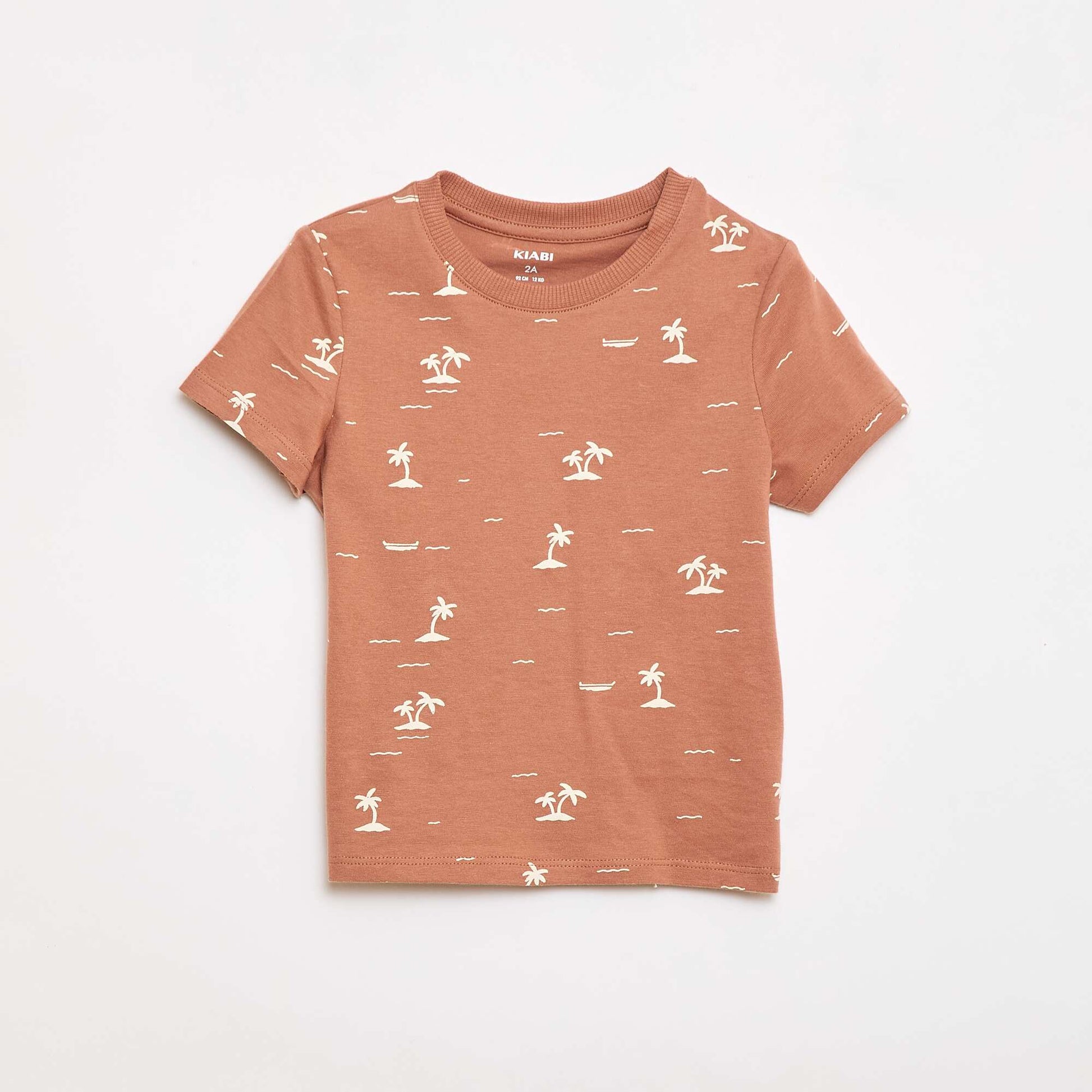 T-shirt uni en jersey coton MARRON
