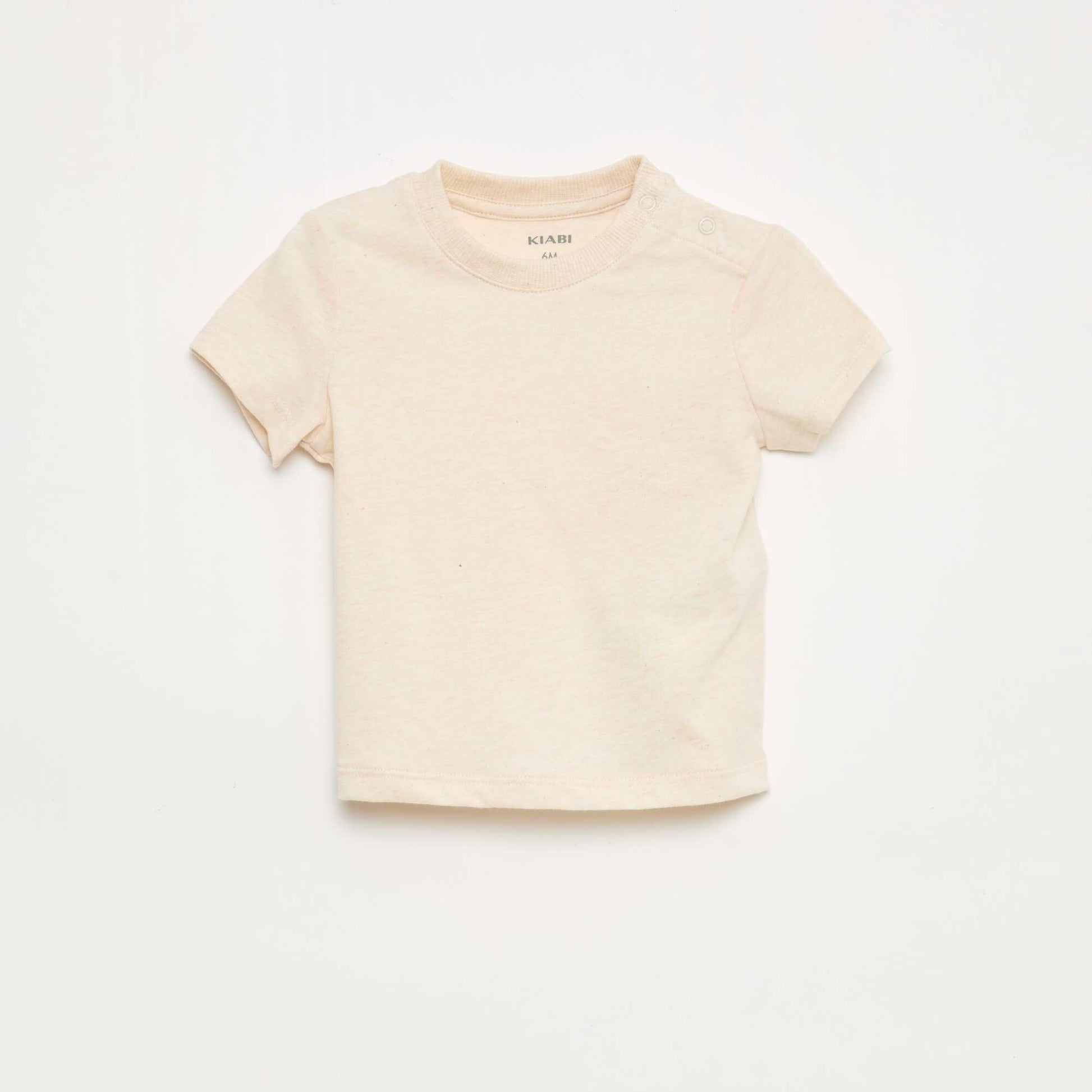 T-shirt uni en jersey coton BEIGE