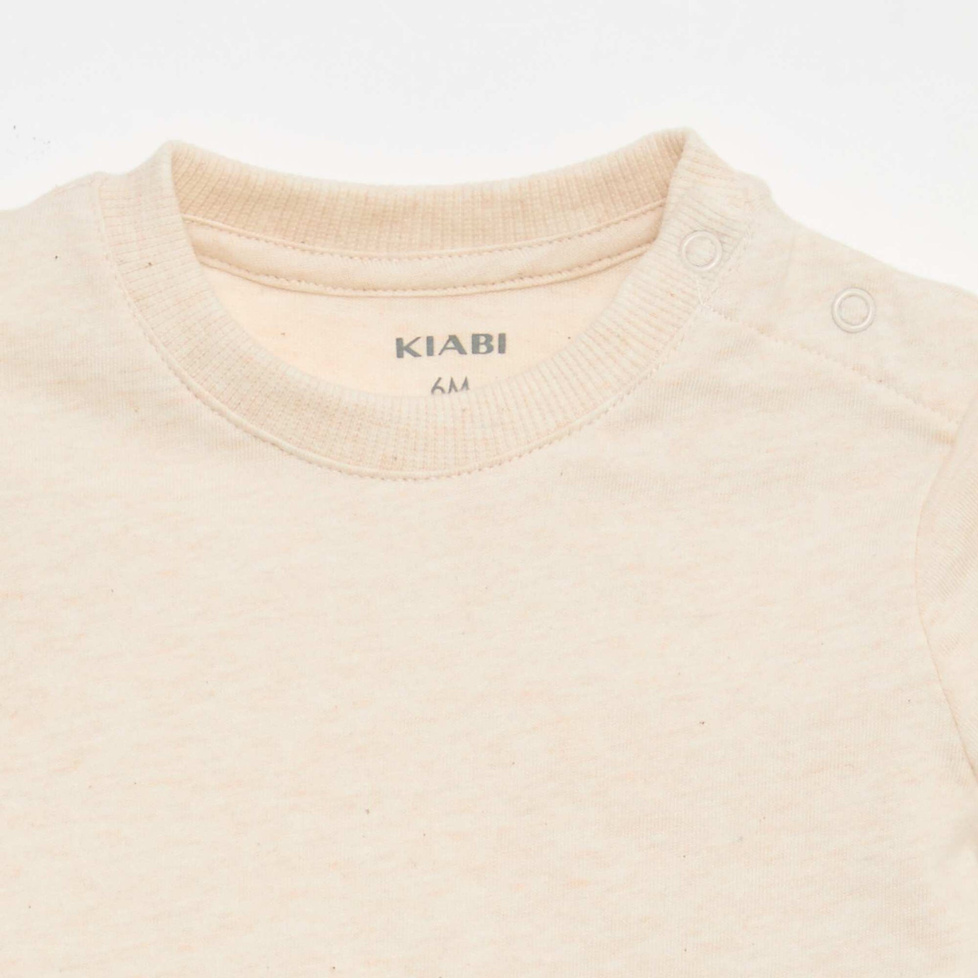 T-shirt uni en jersey coton BEIGE