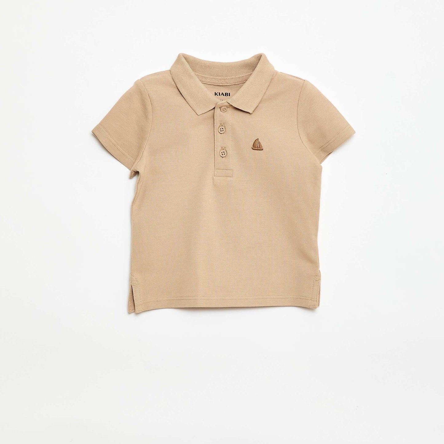 Polo en coton piqué à manches courtes BEIGE